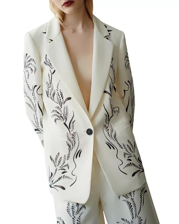 Beyond The Gates 2025 Tamara Tunie White Printed Blazer