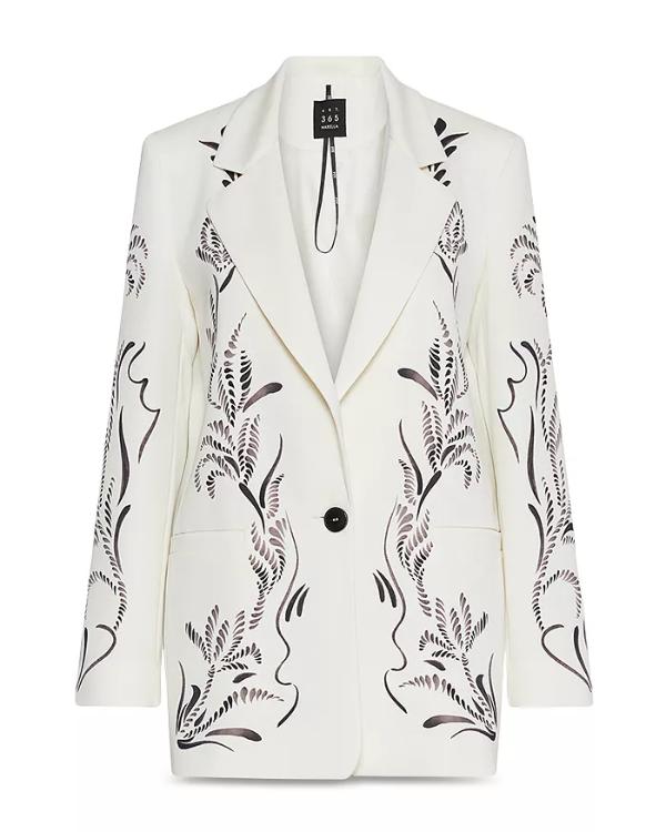 Beyond The Gates 2025 Tamara Tunie White Printed Blazer