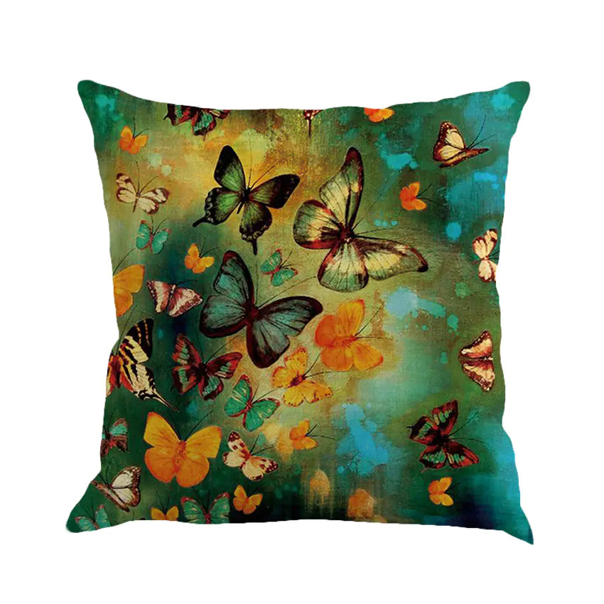 Style Loft Collection Butterfly Art Linen Pillow Cover