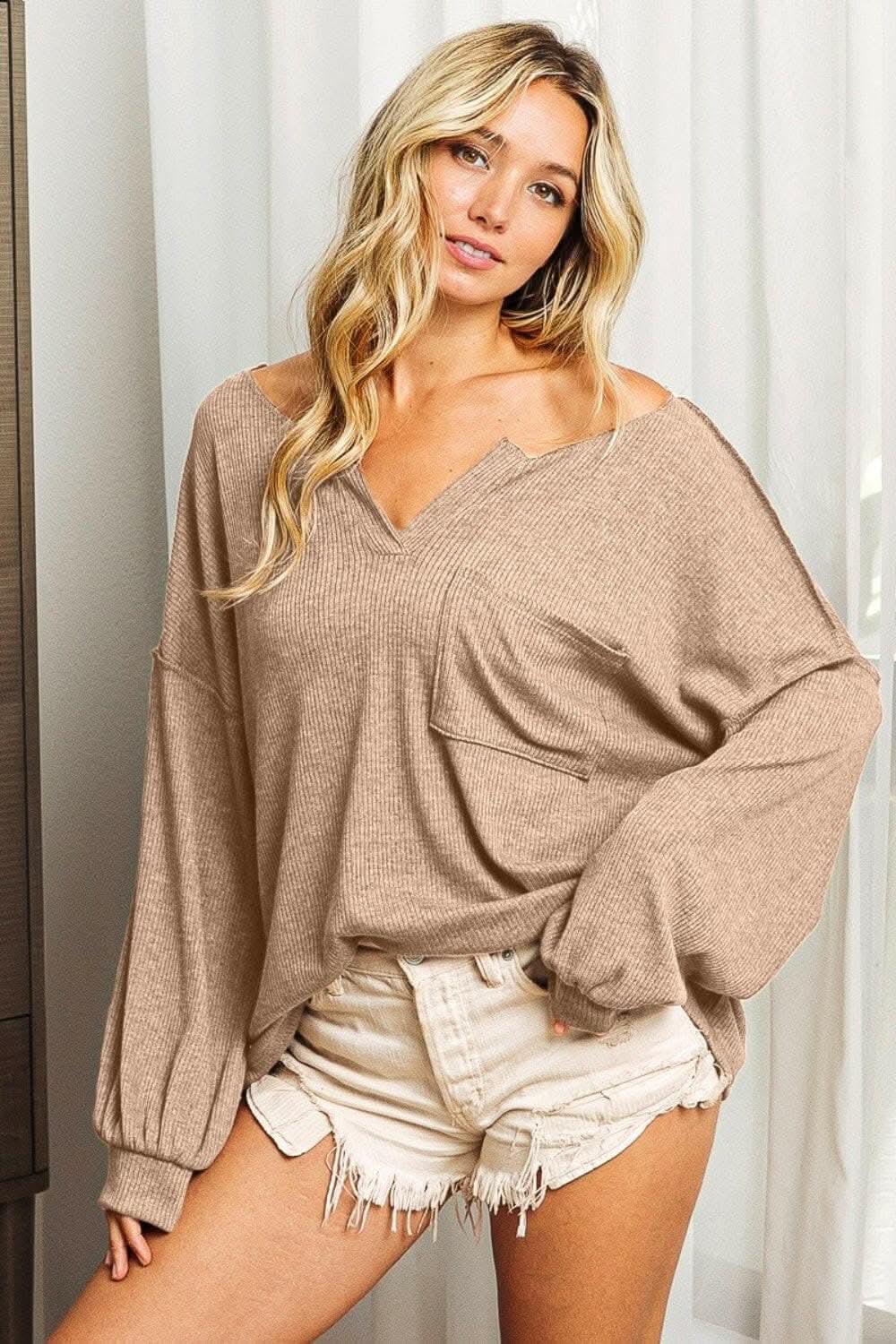 Long Sleeve Top - Exposed Seam - BiBi Style