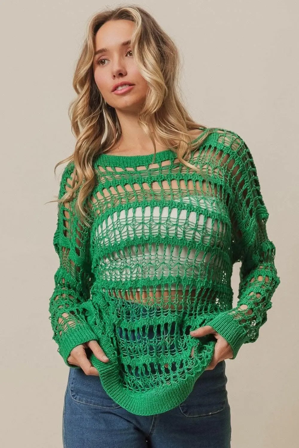 just arrived - BiBi Long Sleeve Knit Cover Up