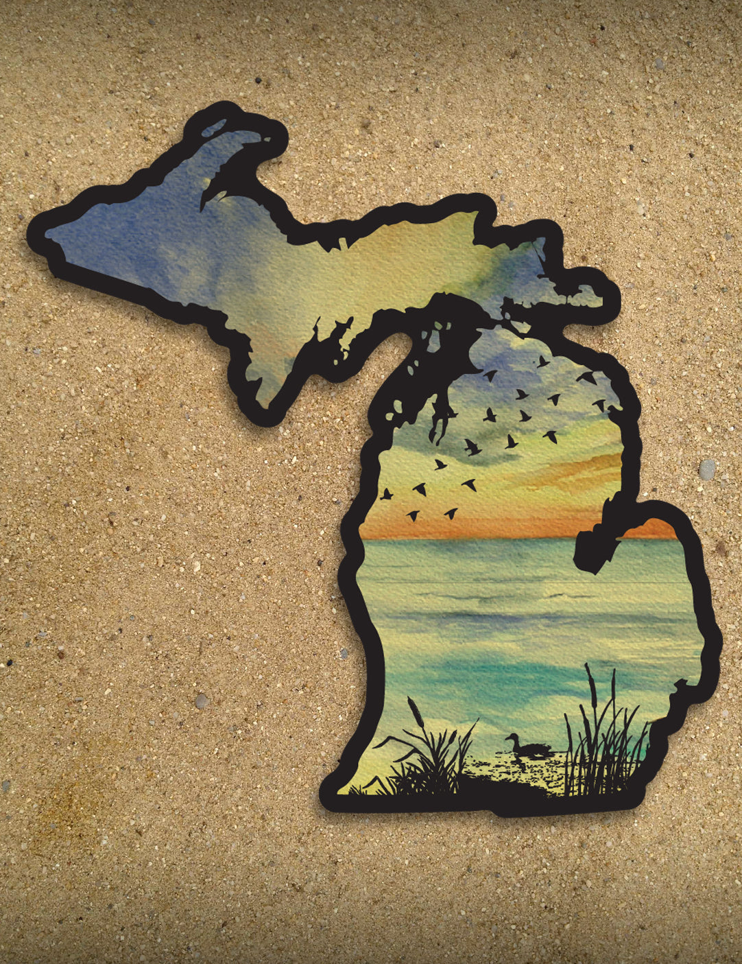 Sunset Birds - 6&amp;quot; Michigan Sticker