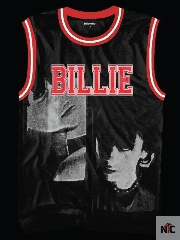 Billie Eilish Red And Black Jersey