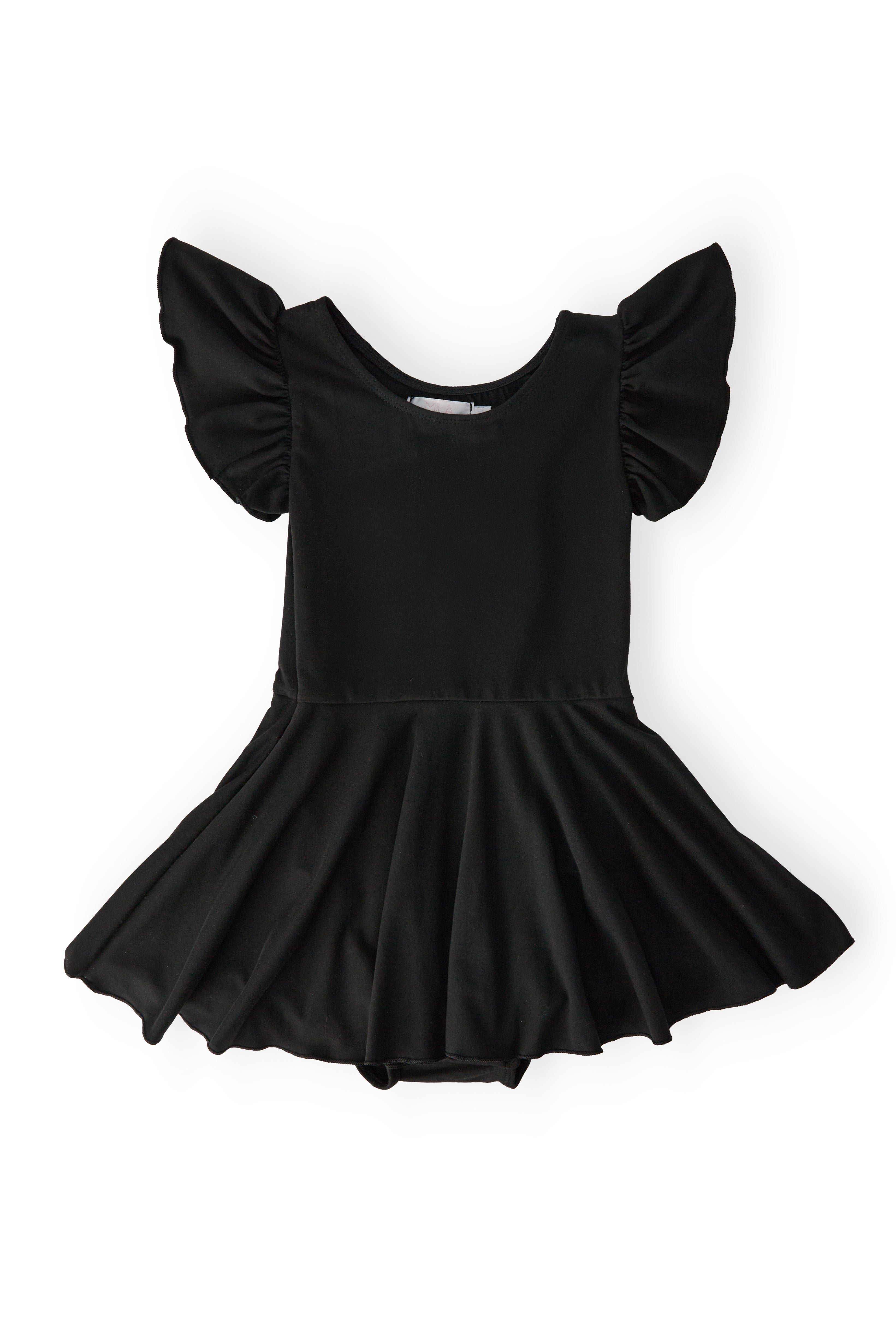 BLACK S/S TWIRL LEOTARD