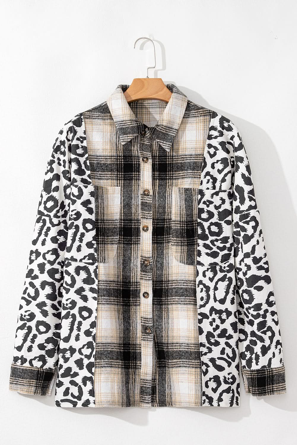 Love Salve Black Plaid Shacket Women&amp;#39;s Fall Fashion Layering Oversized Shirt Jacket