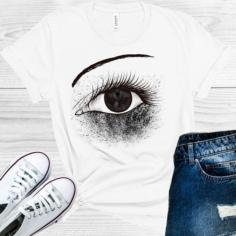 BLACK RIBBON AWARENESS EYE GRAPHIC TEE