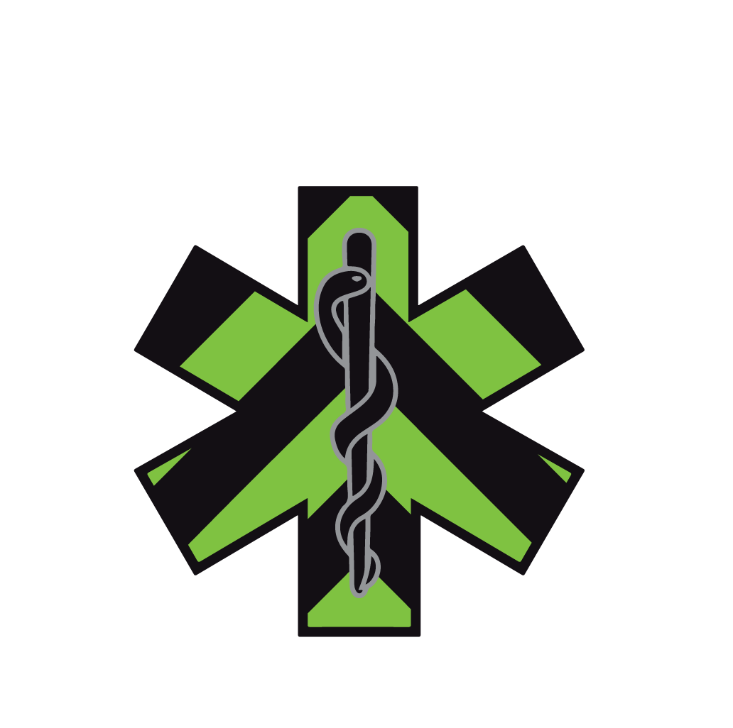 BLACK &amp;amp; GREEN CHEVRON STAR OF LIFE REFLECTIVE WINDOW DECAL