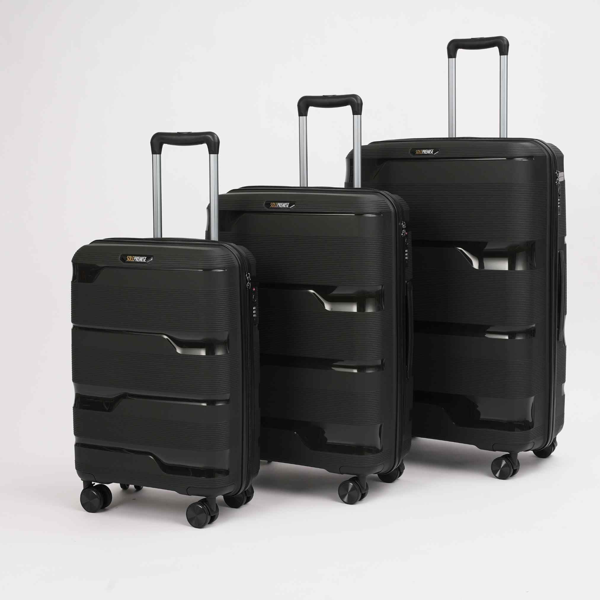Black Hardcase Roller Luggage Set (28&amp;#39;, 24&amp;#39; and 20&amp;#39;)