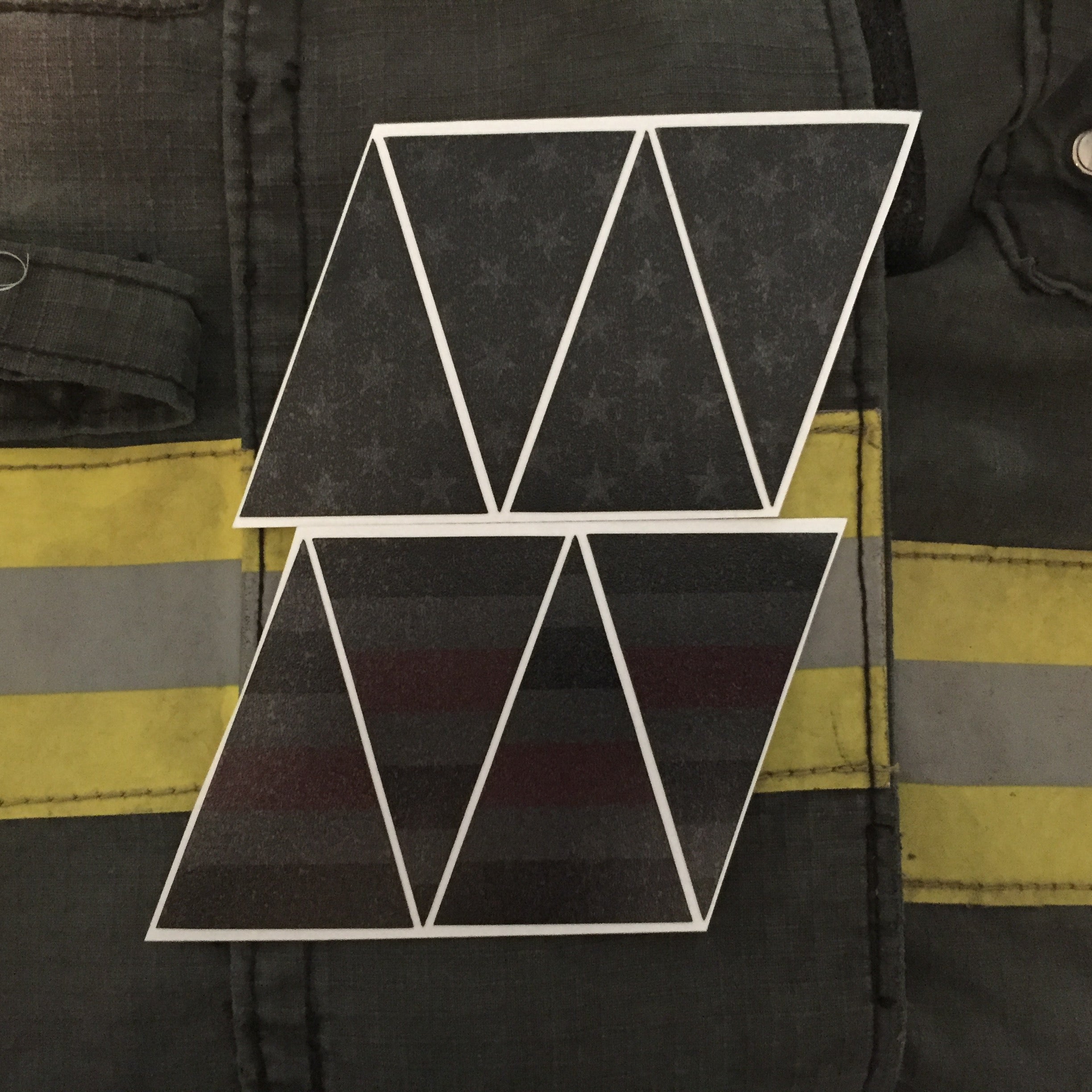 BLACKED OUT AMERICAN FLAG THIN RED LINE REFLECTIVE HELMET CREST