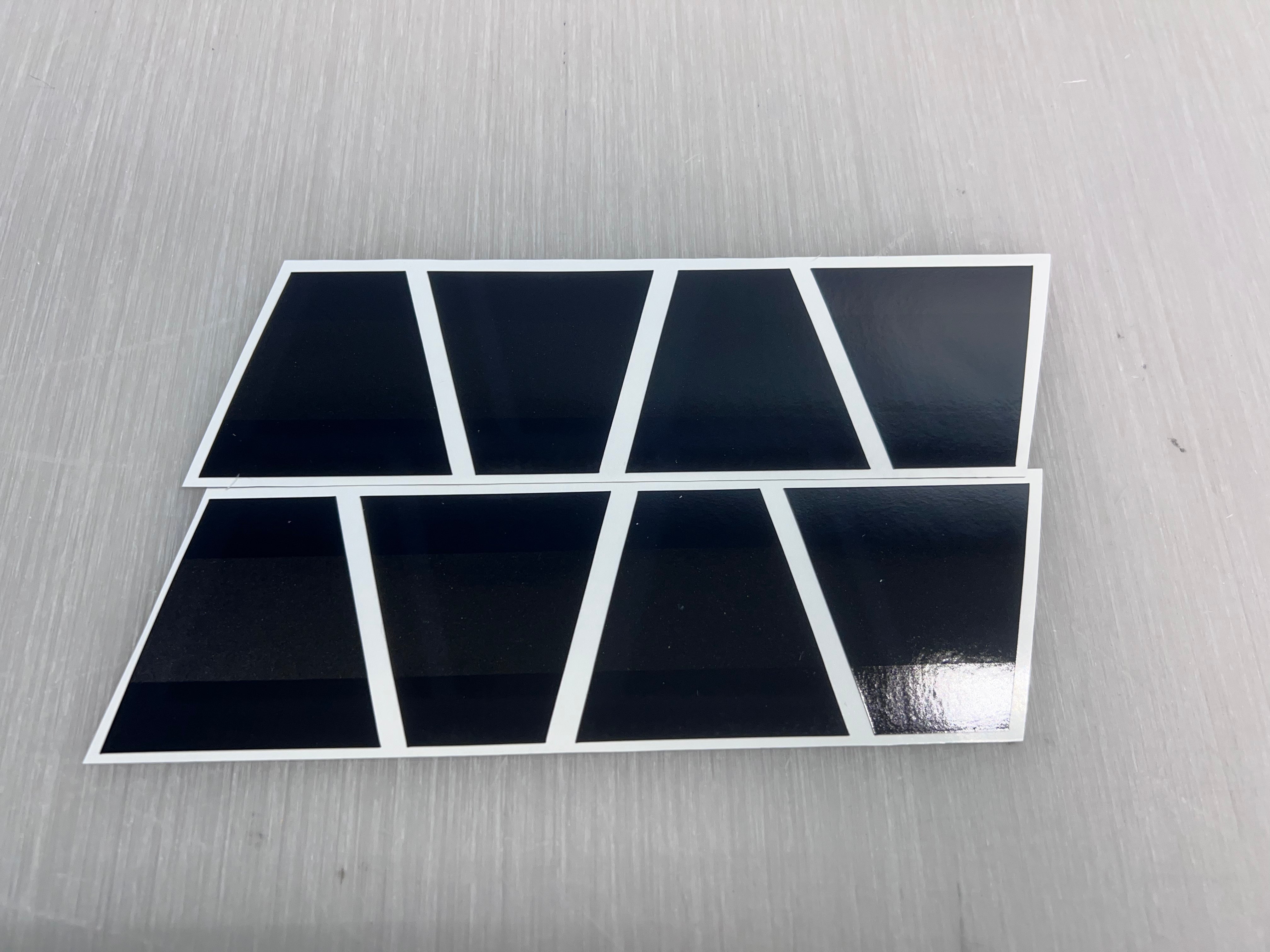 BLACKED OUT BLACK AND GREY TRIPLE STRIPE REFLECTIVE HELMET (TET) TETRAHEDRON 8 PACK