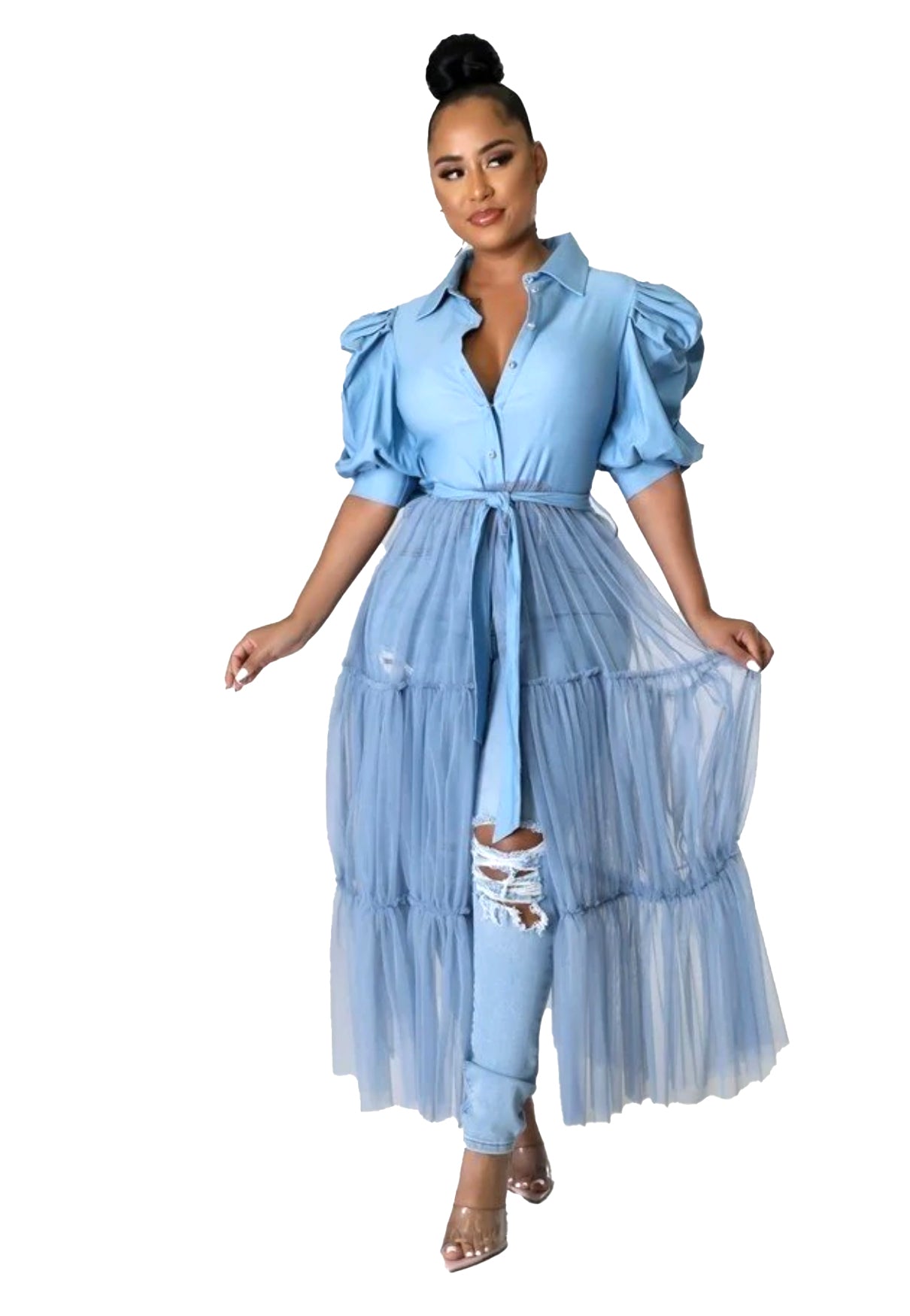 Button Up Top &amp;amp; Tulle Skirt