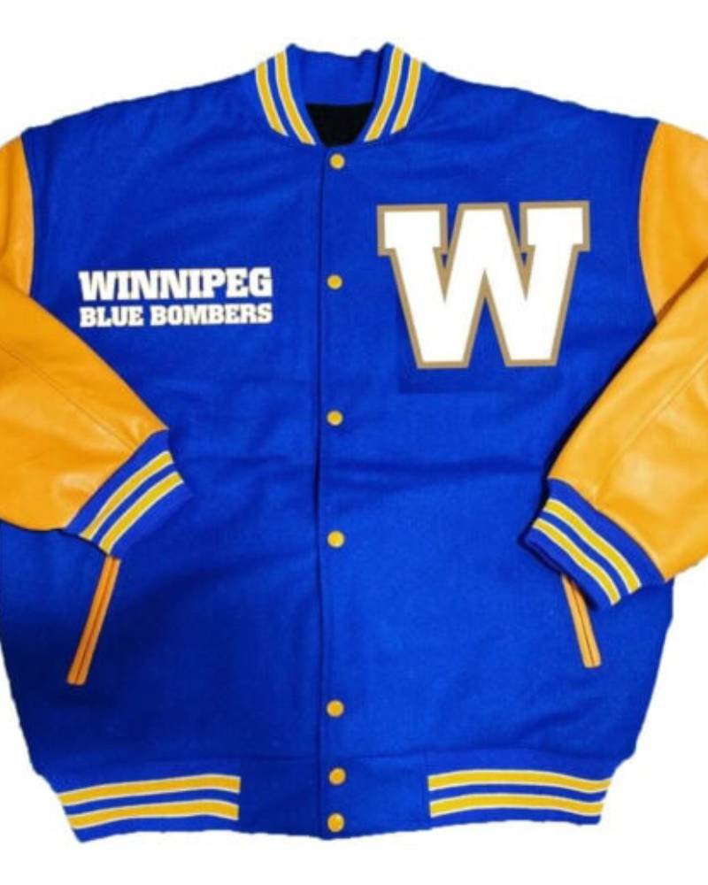 Blue Gold Winnipeg Blue Bombers CFL Varsity Jacket