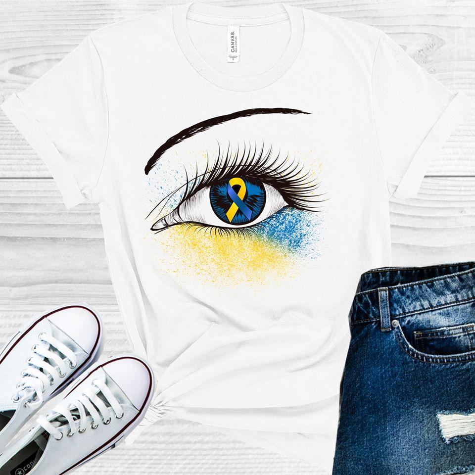 Blue &amp;amp; Yellow Ribbon Awareness Eye Graphic Tee