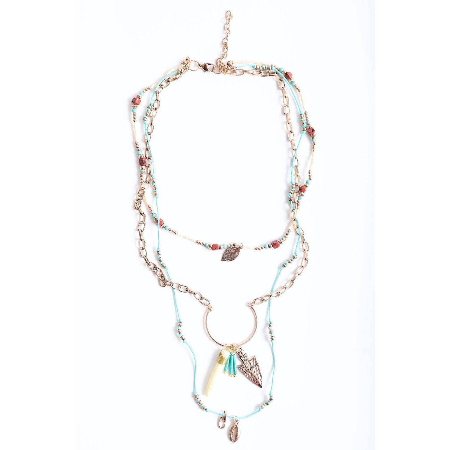 Bohemian Chic Faux Tusk &amp;amp; Horn Necklace 🐘 | Rustic Gold Faux Animal Inspired