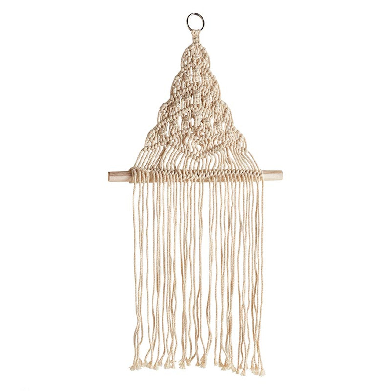 Bohemian Style Triangle Decor | Macrame Decorative Wall Hanging | 25&amp;quot; x 13.75&amp;quot;