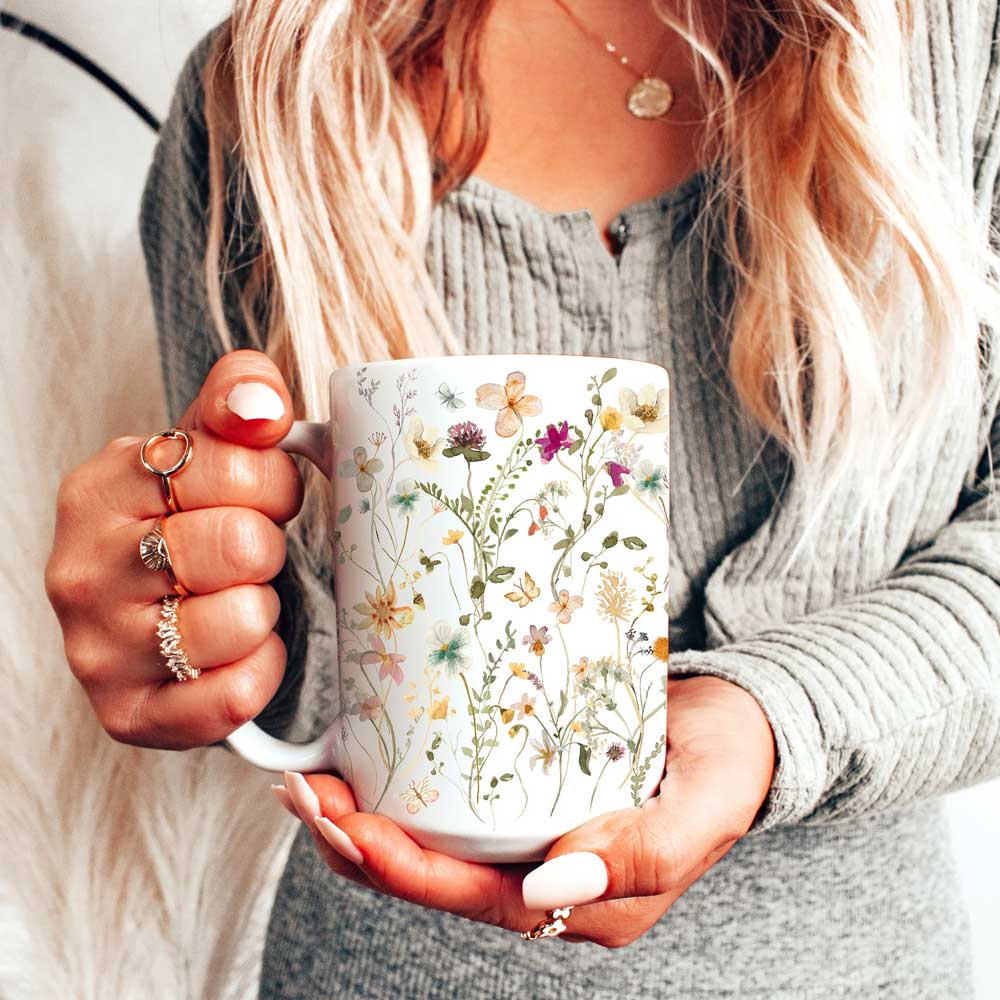 Boho Wildflowers Cottagecore Coffee Mug | ZAKAPOP