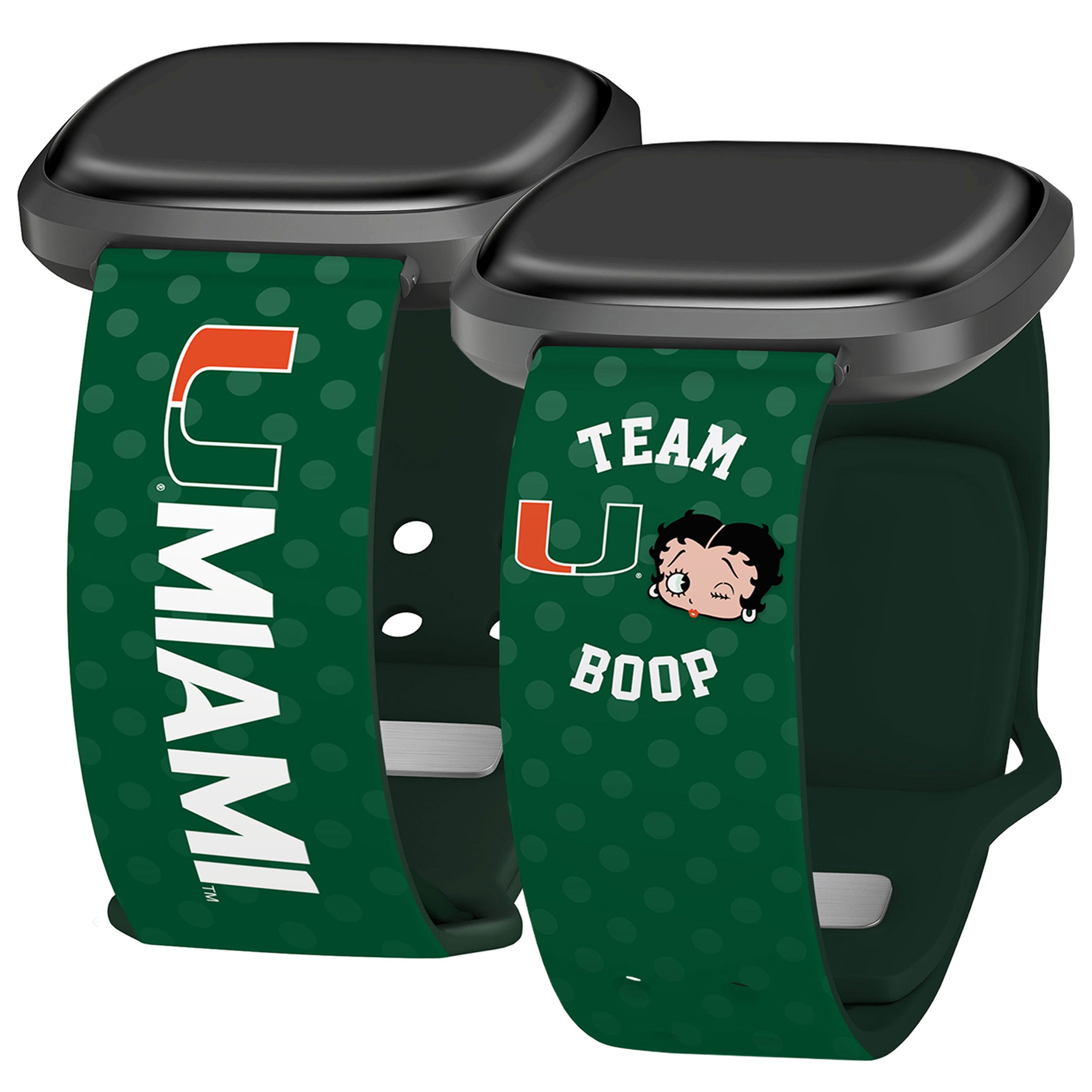 Miami Hurricanes X Betty Boop HD Fitbit Versa 3 &amp;amp; Sense Watch Band