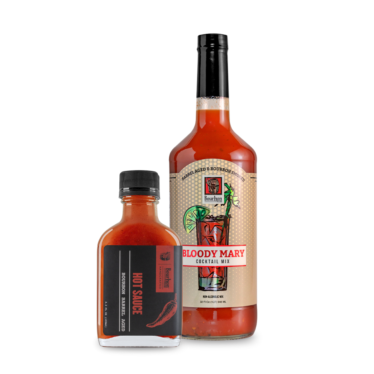 Bloody Mary Bundle: Bourbon Barrel Bloody Mary Mix &amp;amp; Barrel Aged Hot Sauce