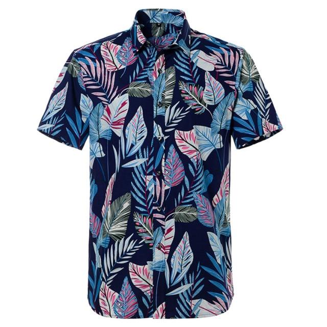 Breezy Palm Hawaiian Cotton Short Sleeve Shirt