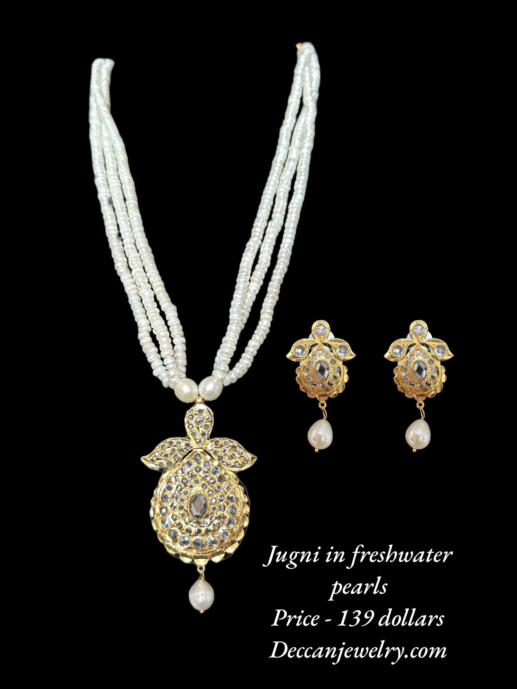 PS398 Zeenat jugni set in fresh water pearls ( SHIPS IN 4 WEEKS )