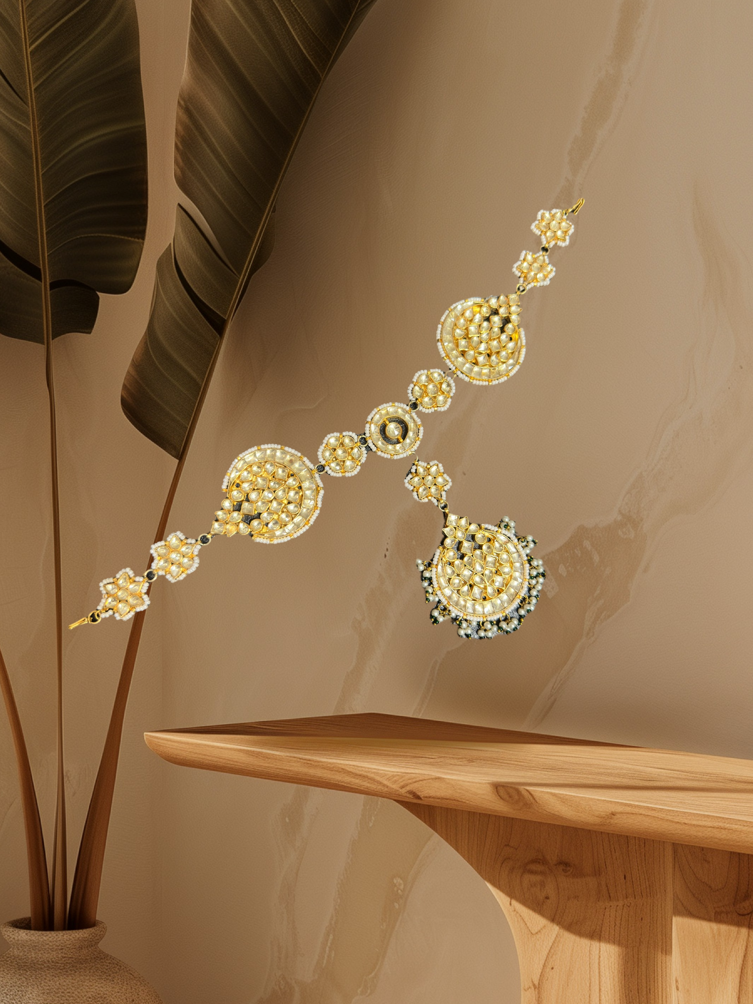 DJTK340 Pachi kundan sheeshphool ( SHIPS IN 4 WEEKS )