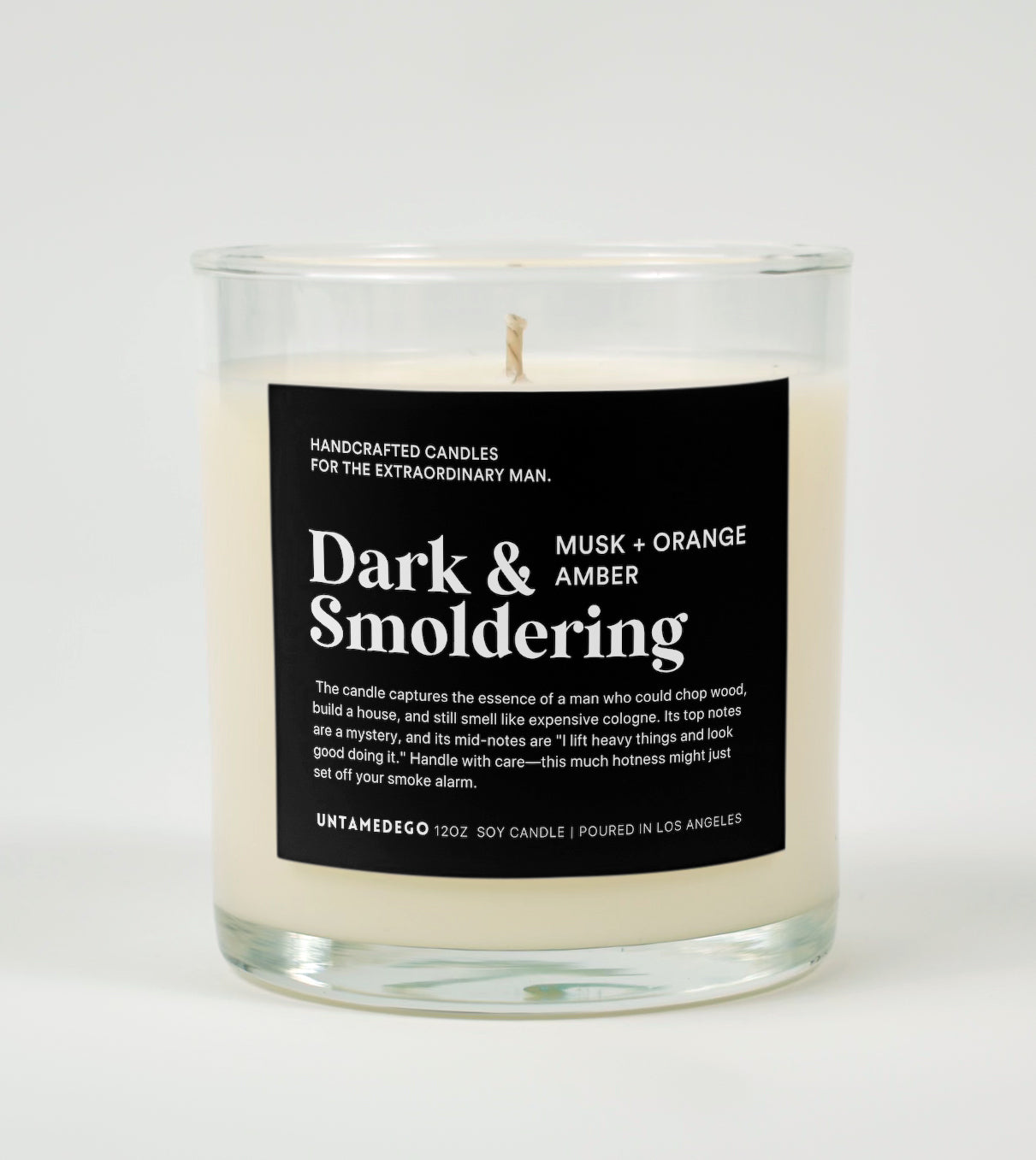 Dark And Smoldering Glass Candle- Candle For Him