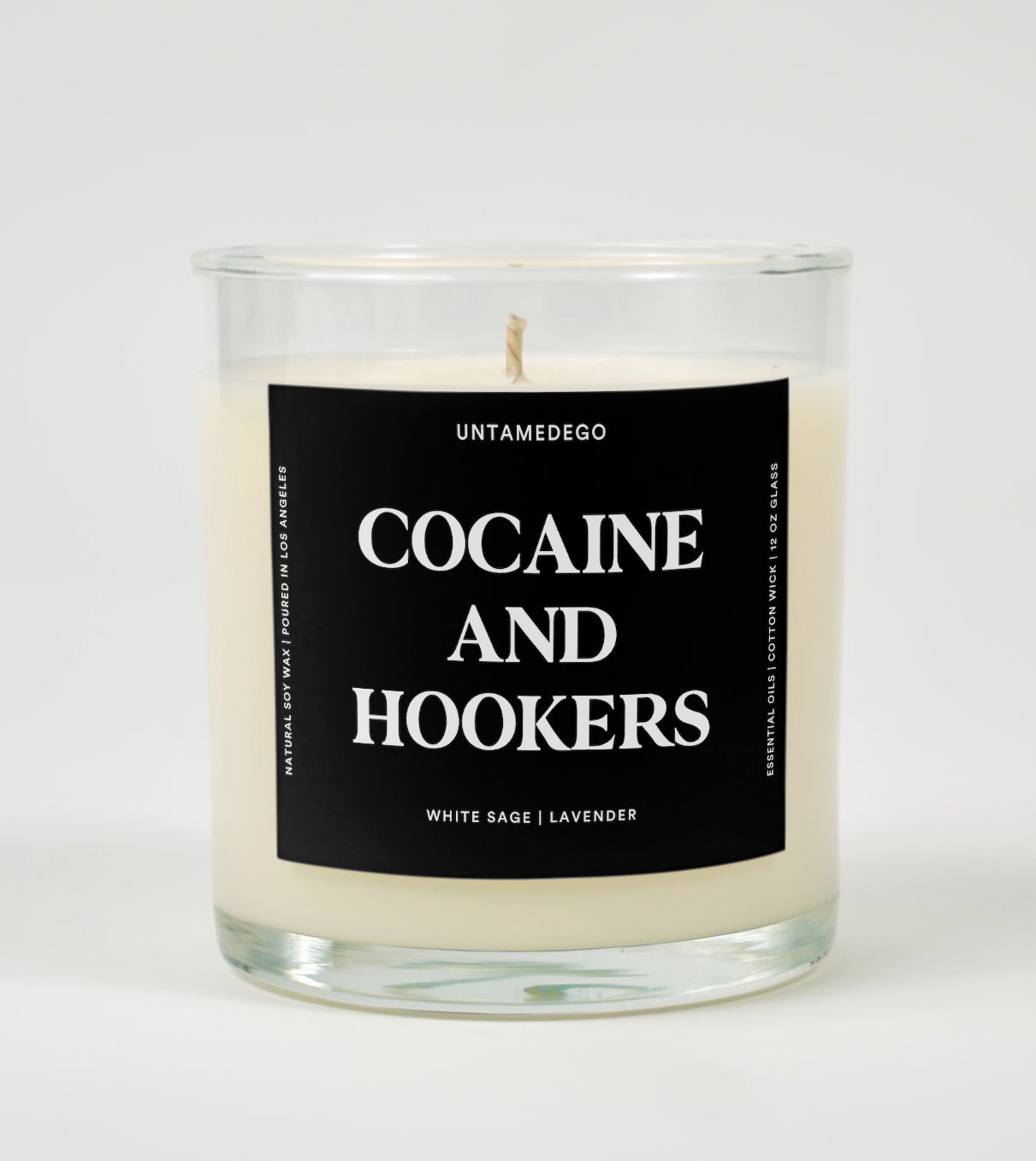 Cocaine And Hookers Glass Candle