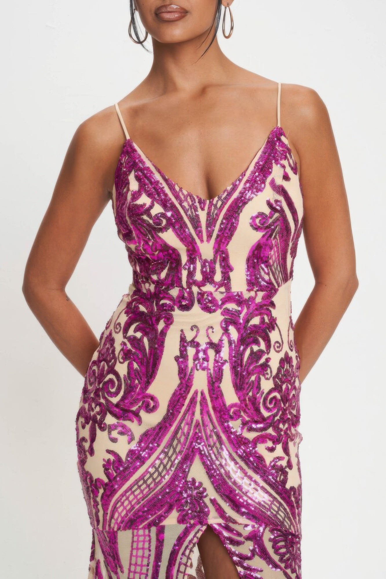 Art Deco Sequins Maxi Dress