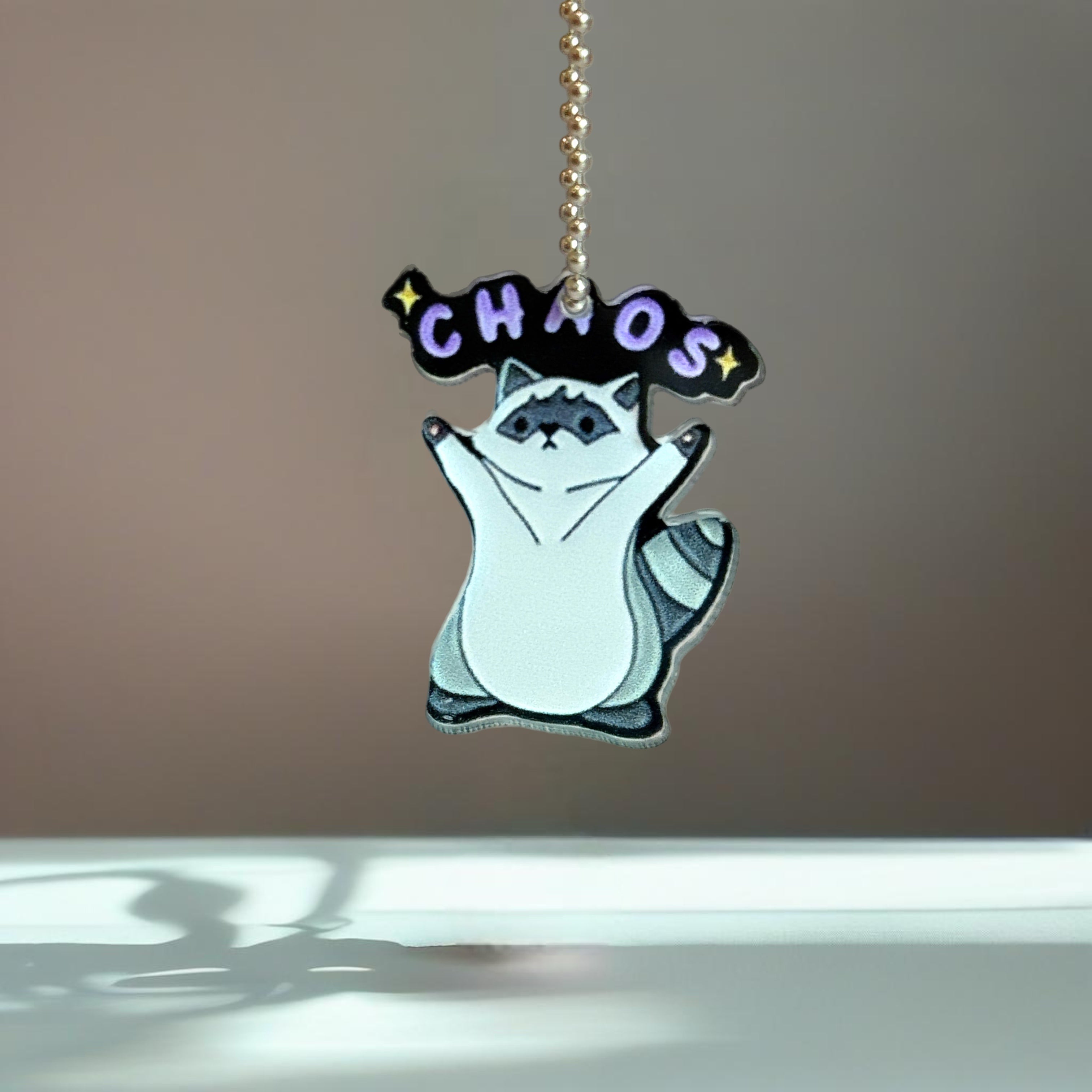 Chaos Raccoon Charm - Tumbler Handle Charm