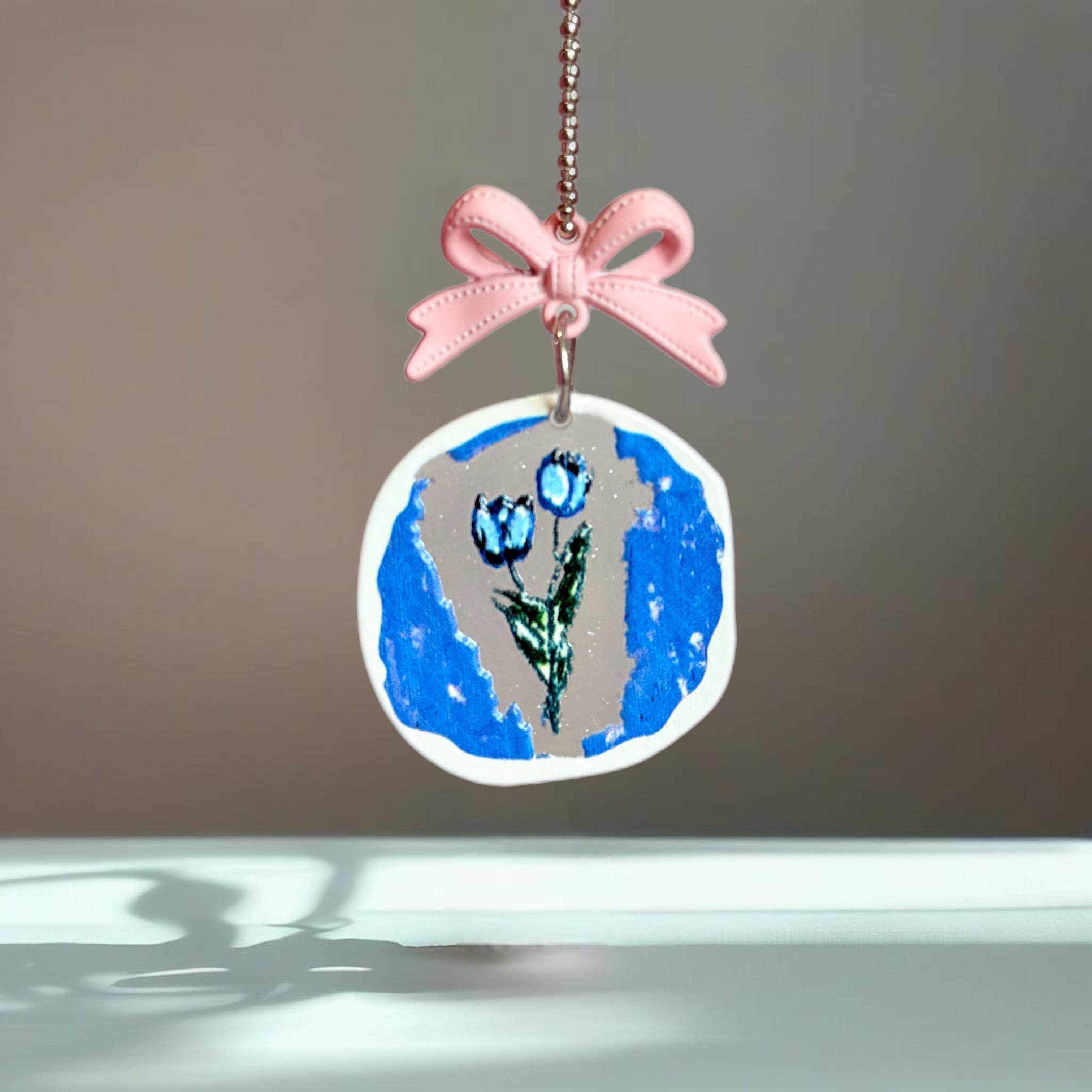 Blue Tulips Charm - Tumbler Handle Charm