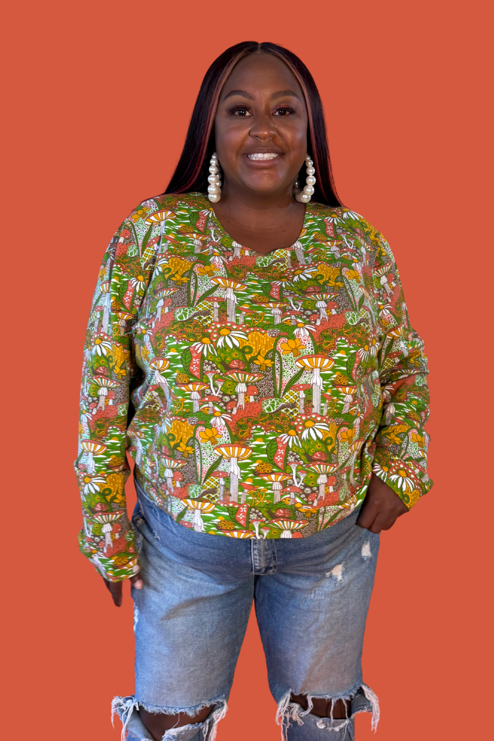 Magnificent Mushroom Pullover in Olive