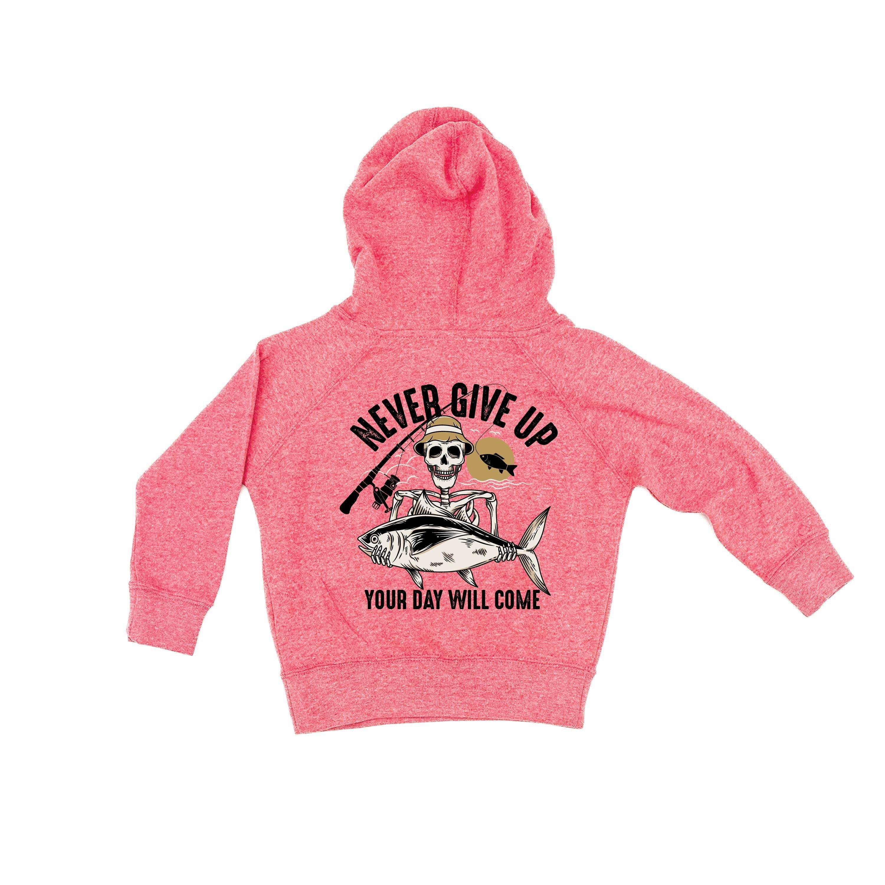 Fishing Skelly - Never Give Up (pf&amp;b) - Child HOODIE