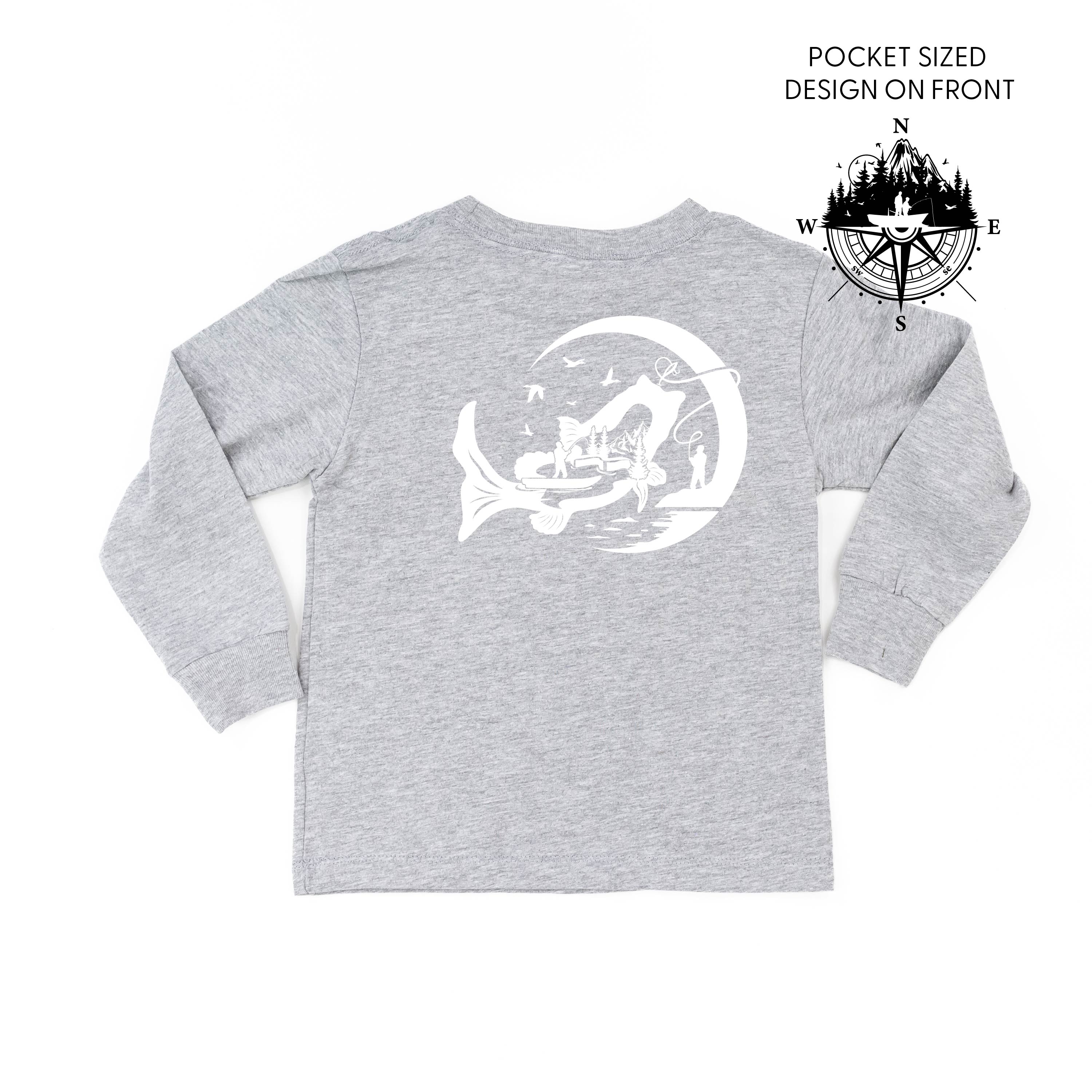 Fishing Compass - Fishing Scene (pf&amp;b) - Child Long Sleeve Tee