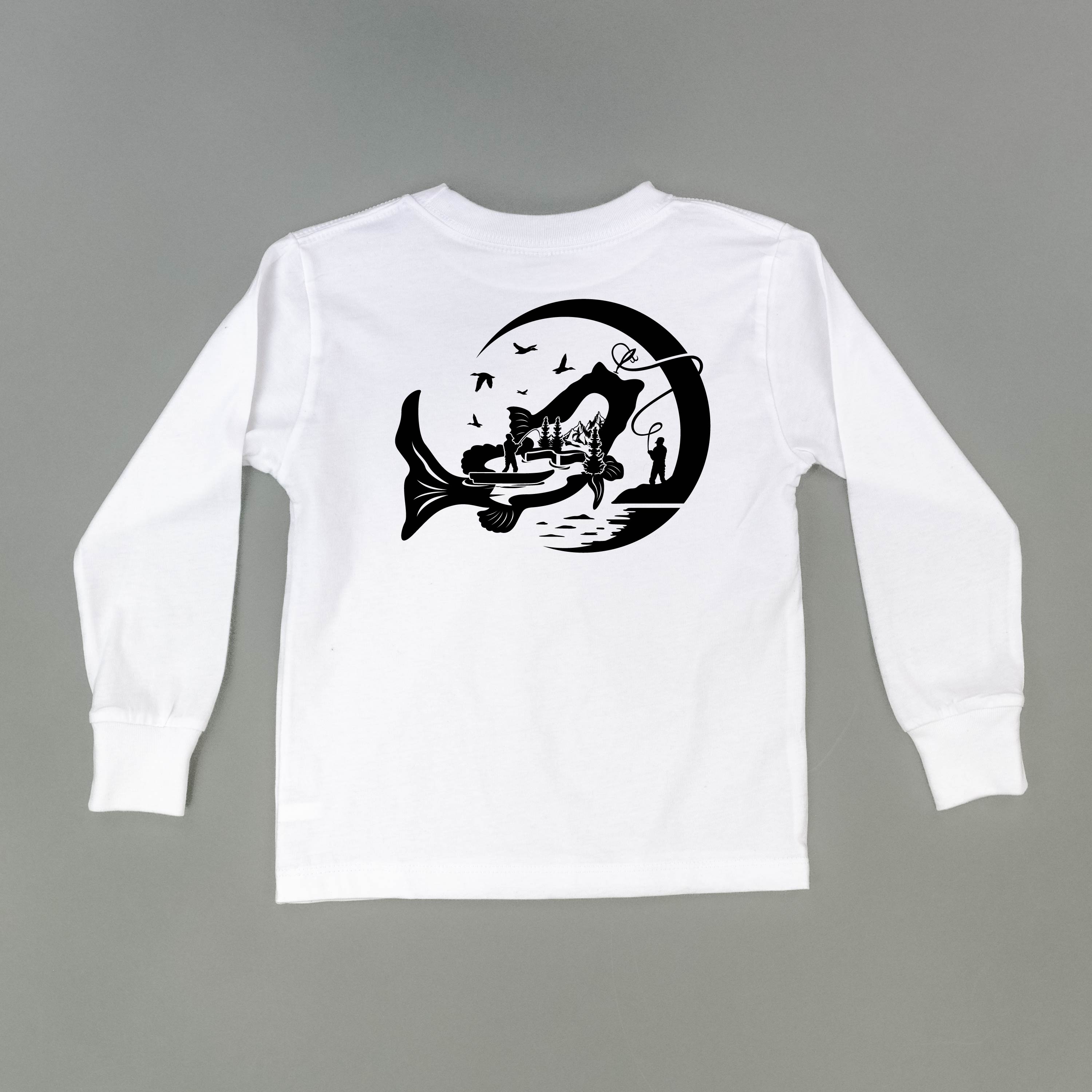 Fishing Compass - Fishing Scene (pf&amp;b) - Child Long Sleeve Tee