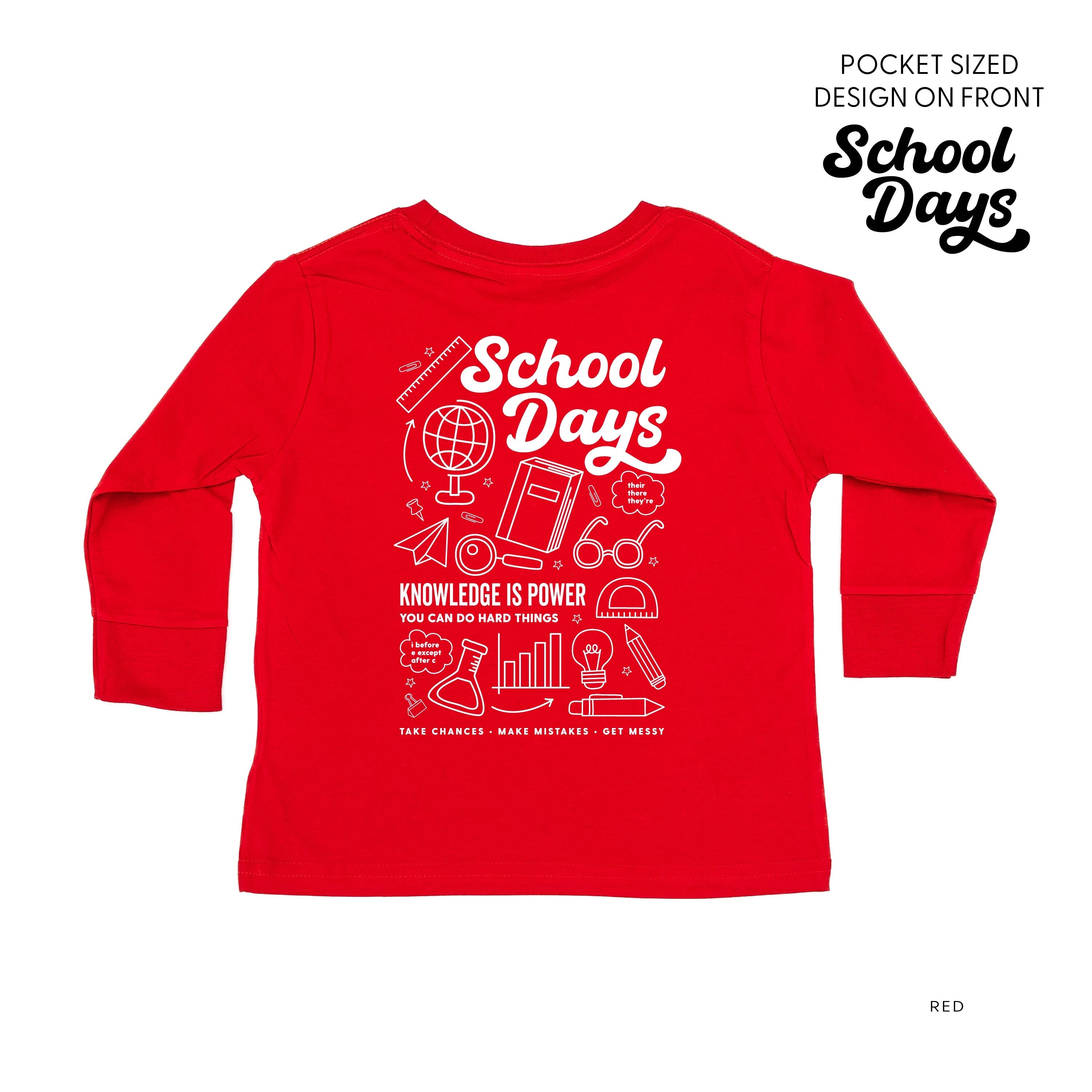School Days - School Day Items (pf &amp; b) - Child Long Sleeve Tee