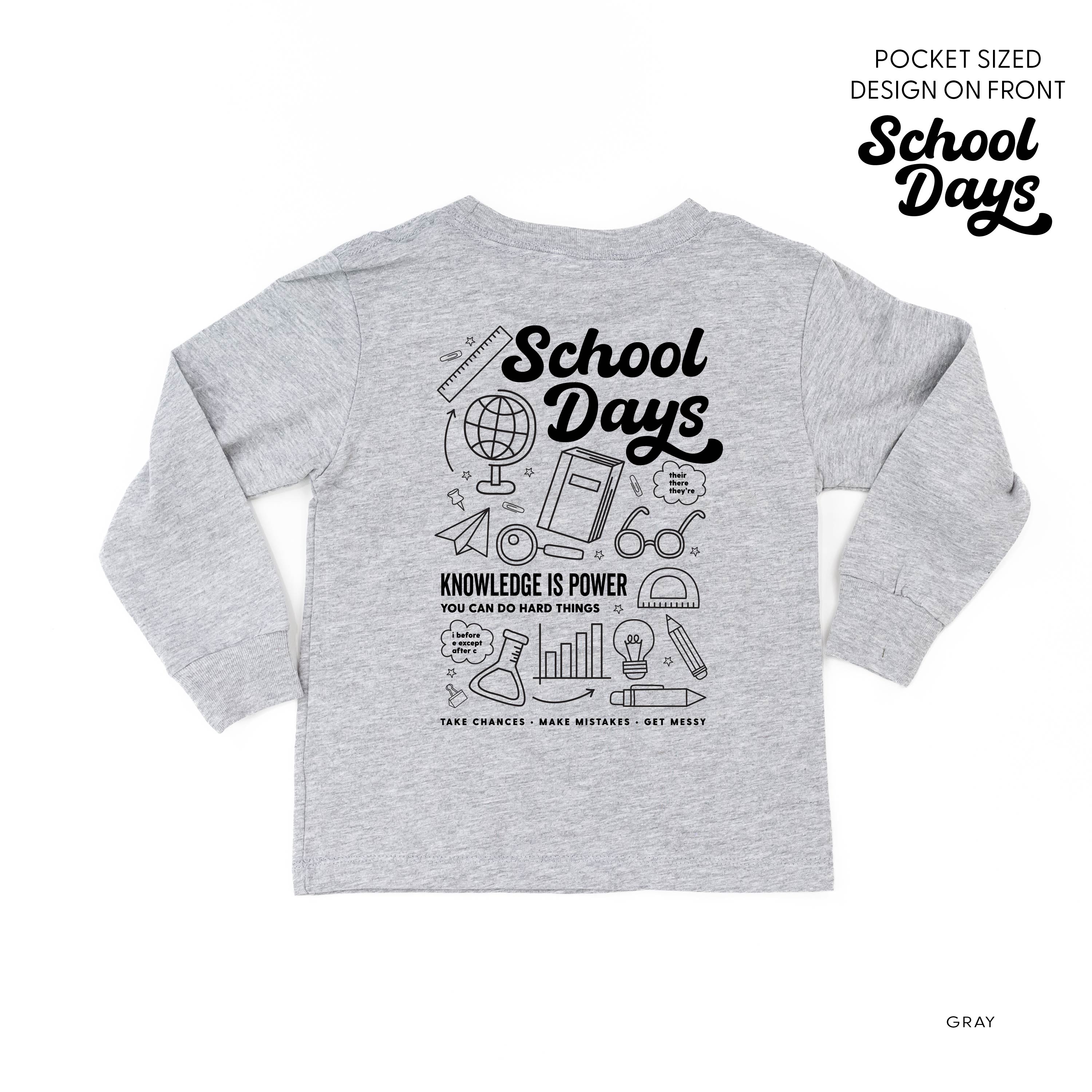 School Days - School Day Items (pf &amp; b) - Child Long Sleeve Tee