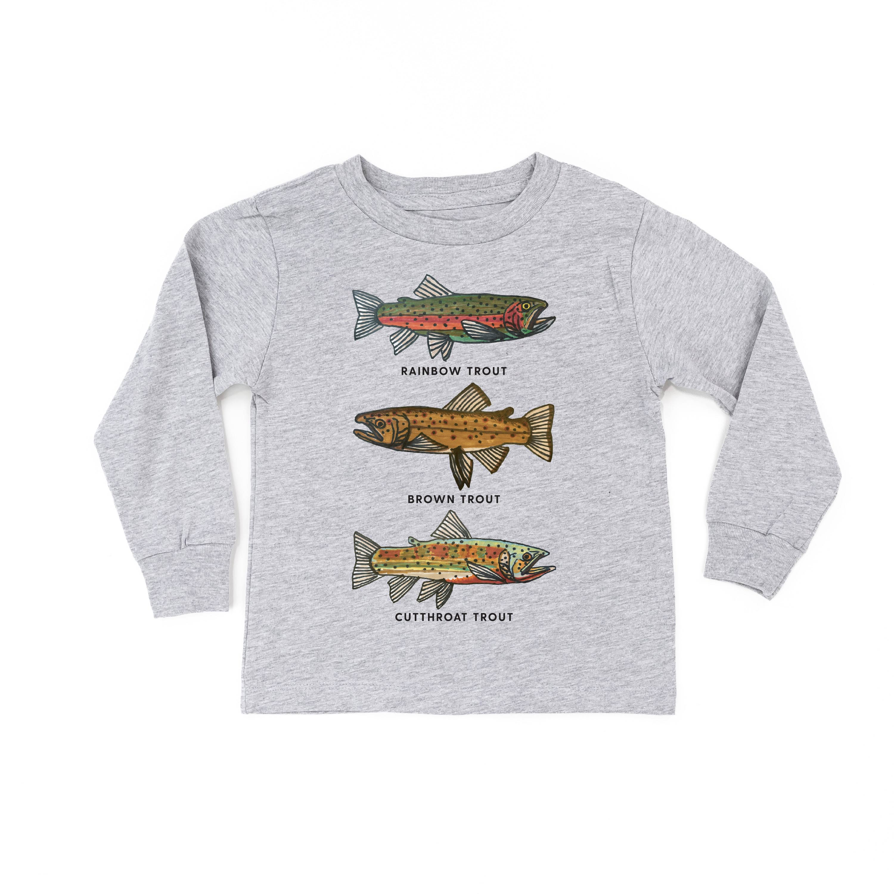 Trout Chart - Hand Drawn - Child Long Sleeve Tee