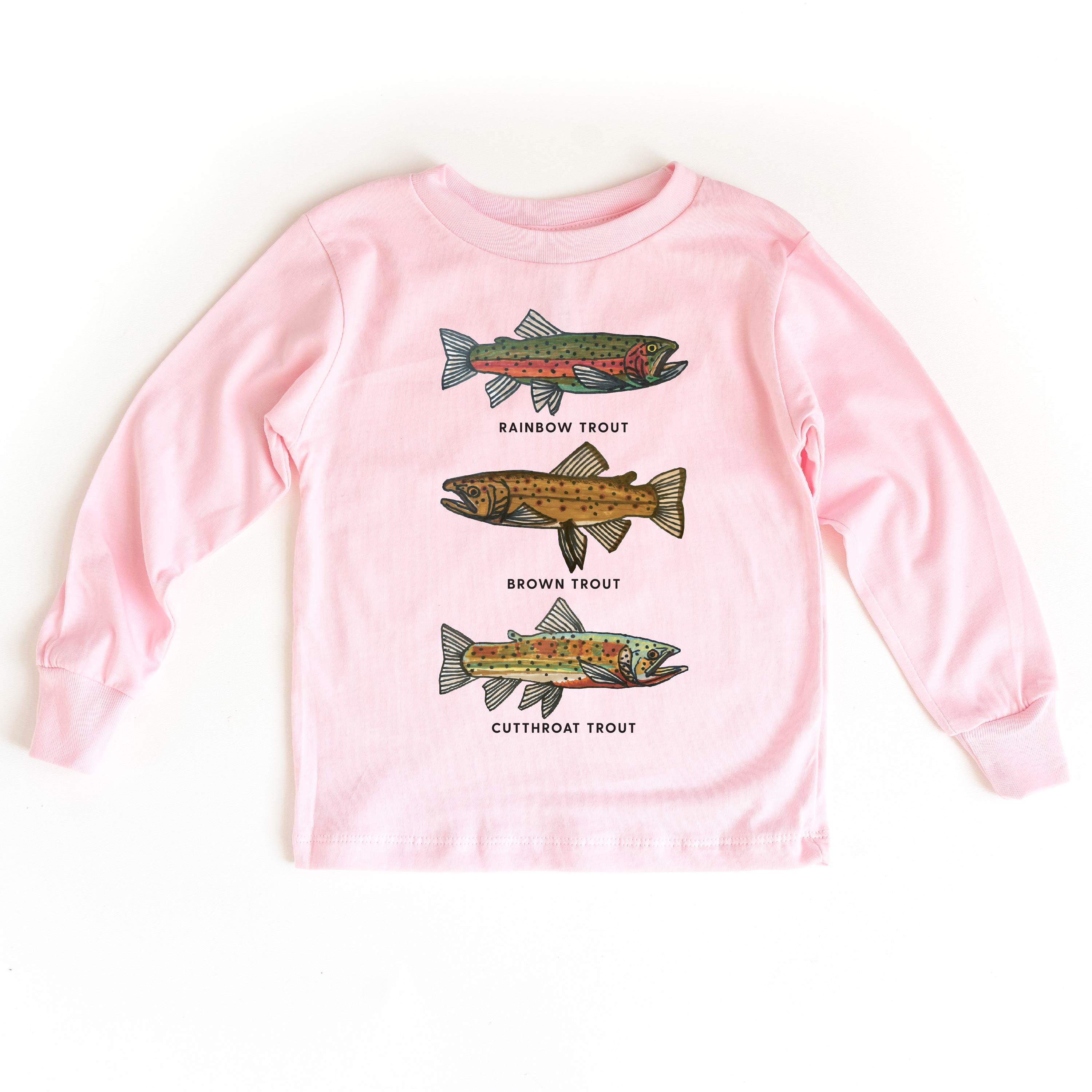 Trout Chart - Hand Drawn - Child Long Sleeve Tee