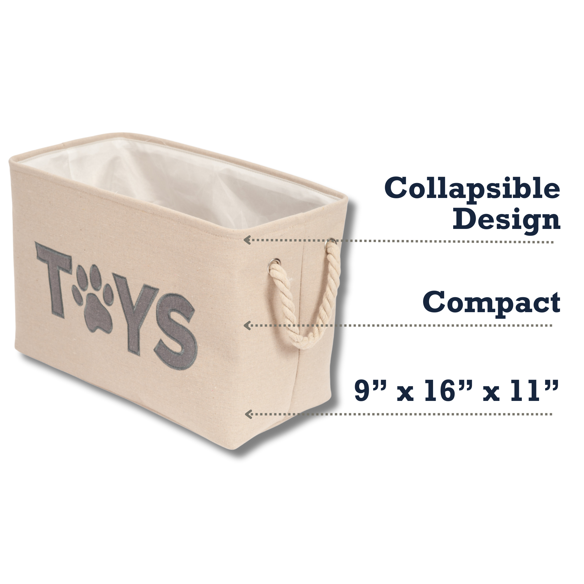 Country Living Foldable Fabric Dog Toy Storage Bin - Convenient Organizer for Pet Accessories