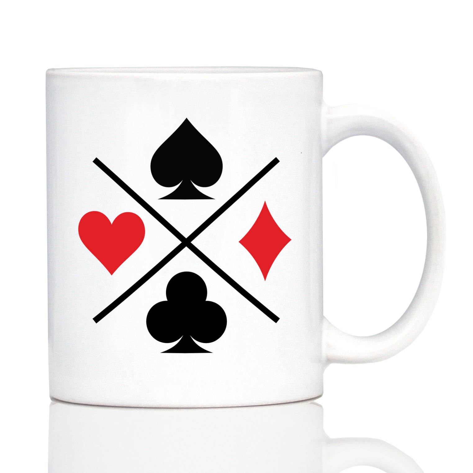 Card Suits Coffee Mug High Quality Gifts for Card Players White Ceramic Coffee Cup