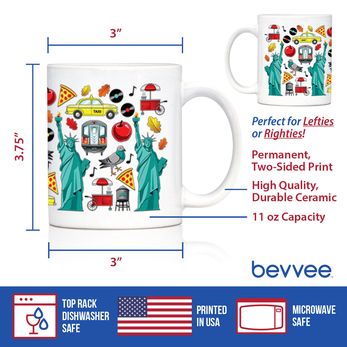 New York City Coffee Mug NYC Gifts and Souvenirs White Ceramic Coffee Cup