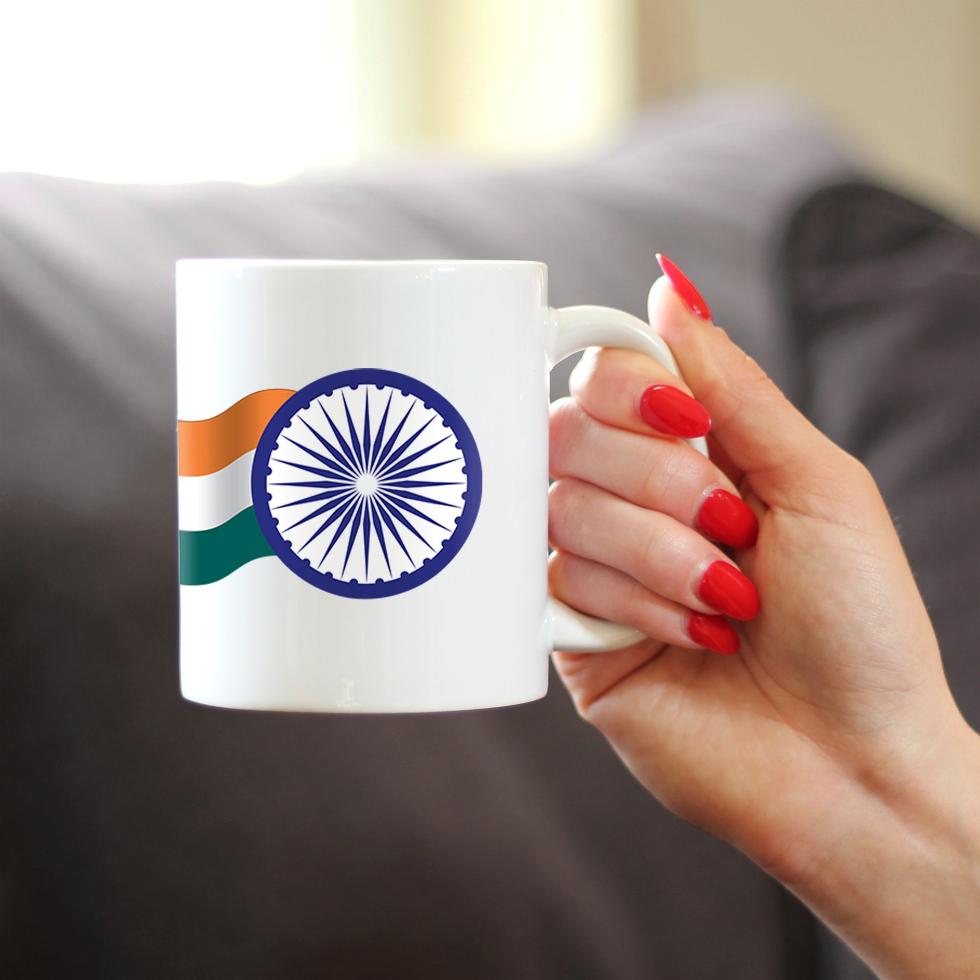 India Flag Coffee Mug Indian Gifts and Souvenirs White Ceramic Coffee Cup
