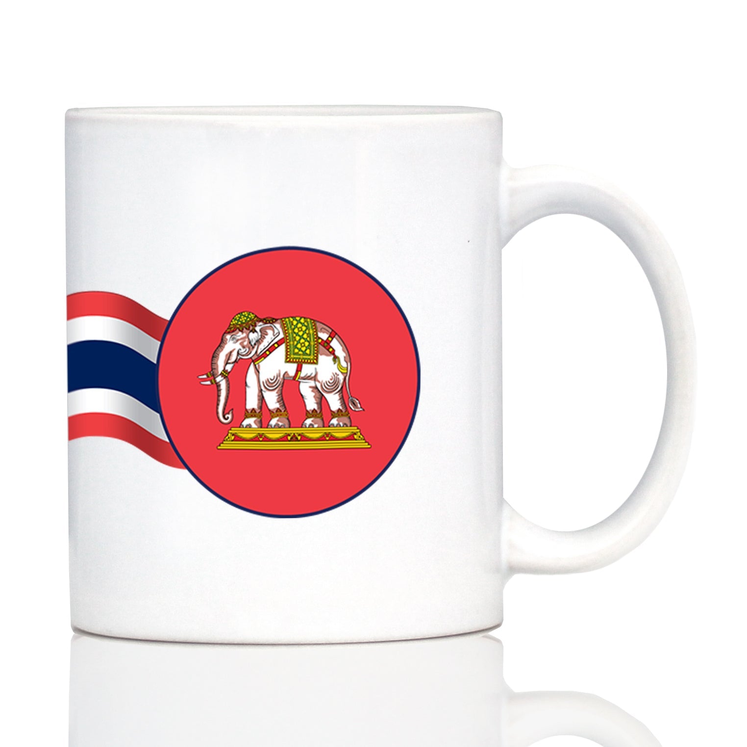Thailand Flag Coffee Mug Thai Tea Gifts or Coffee Cup Souvenir White Ceramic Coffee Cup