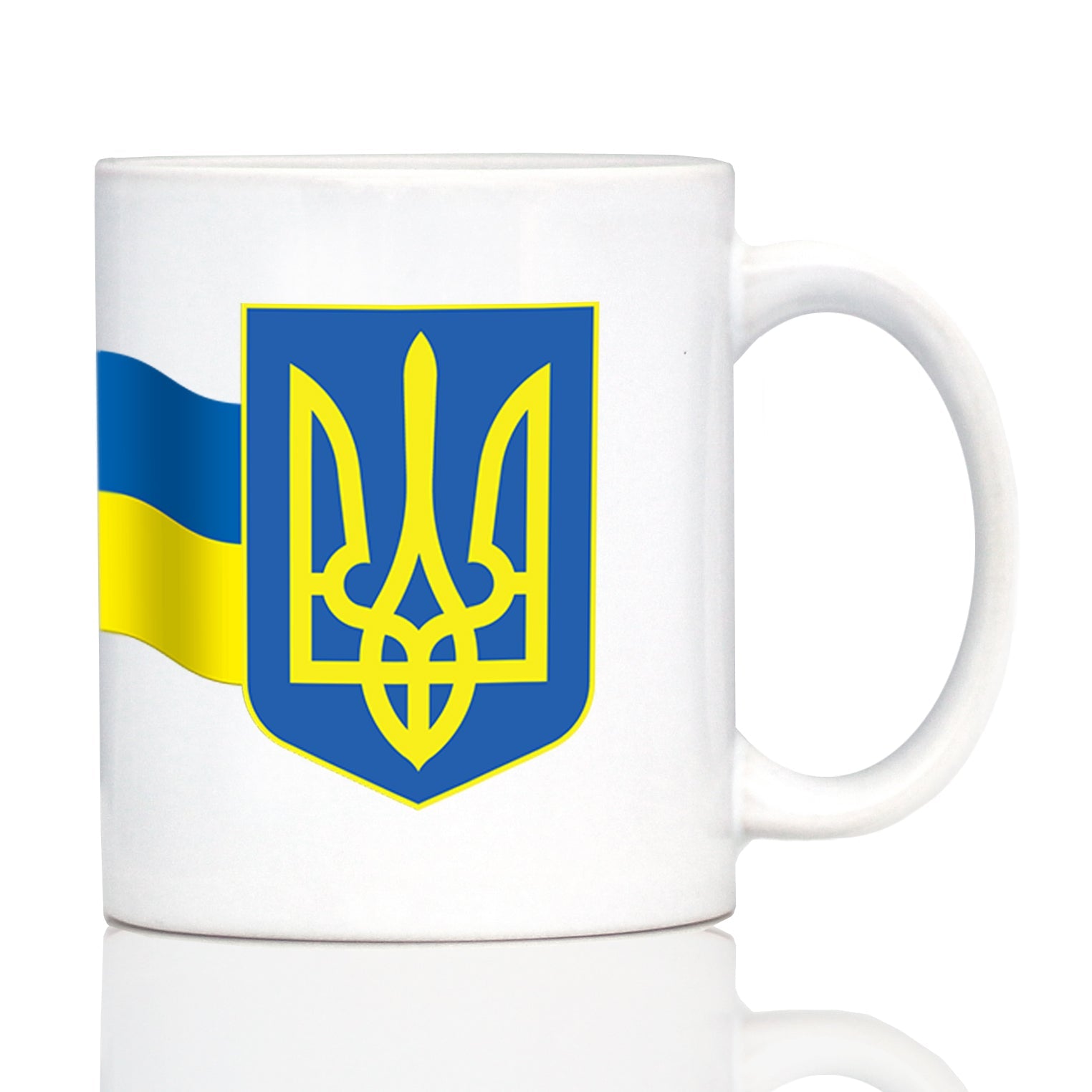 Ukraine Flag Coffee Mug Ukranian Gifts and Souvenirs White Ceramic Coffee Cup