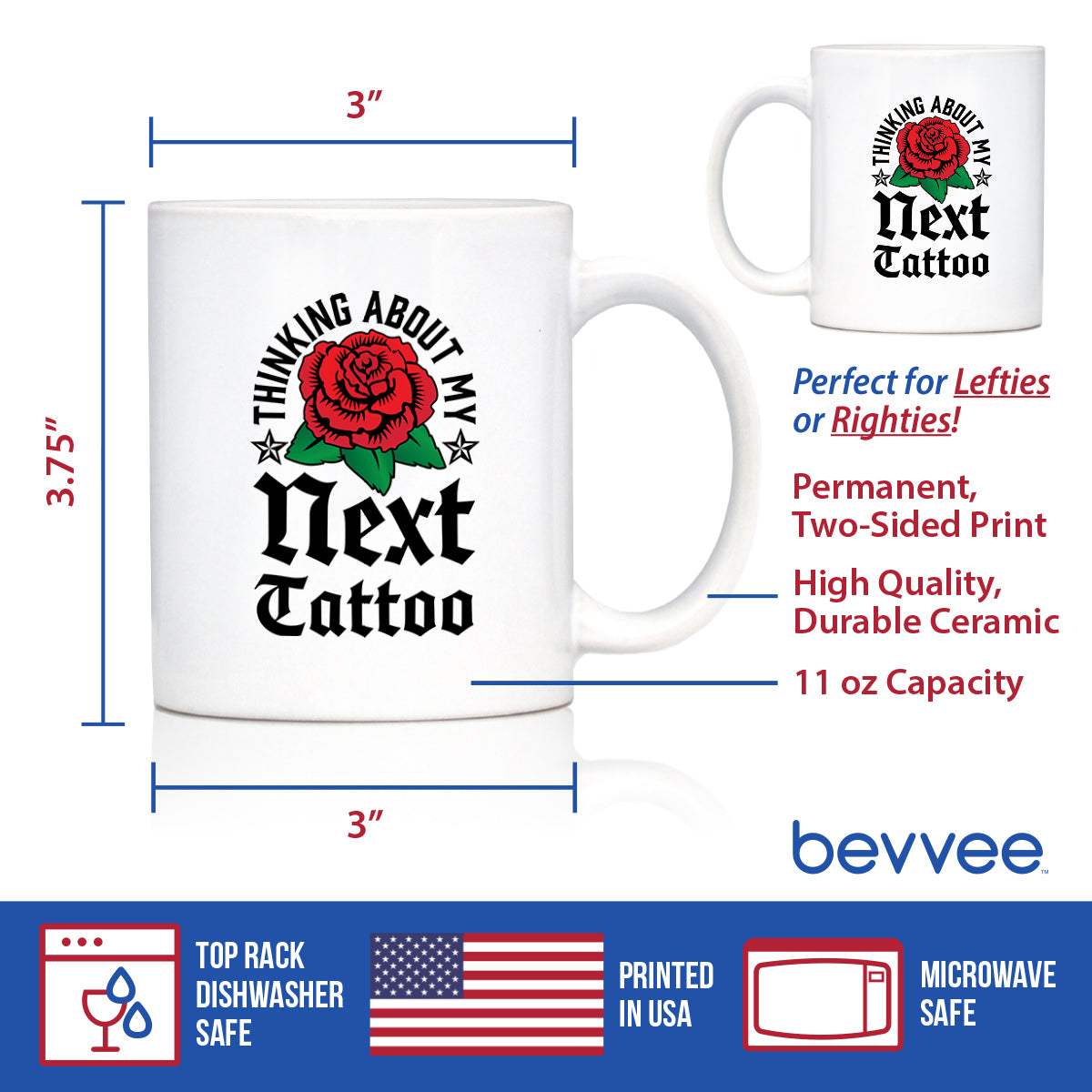 Next Tattoo Coffee Mug Gifts for Tattoo Artist White Ceramic Coffee Cup