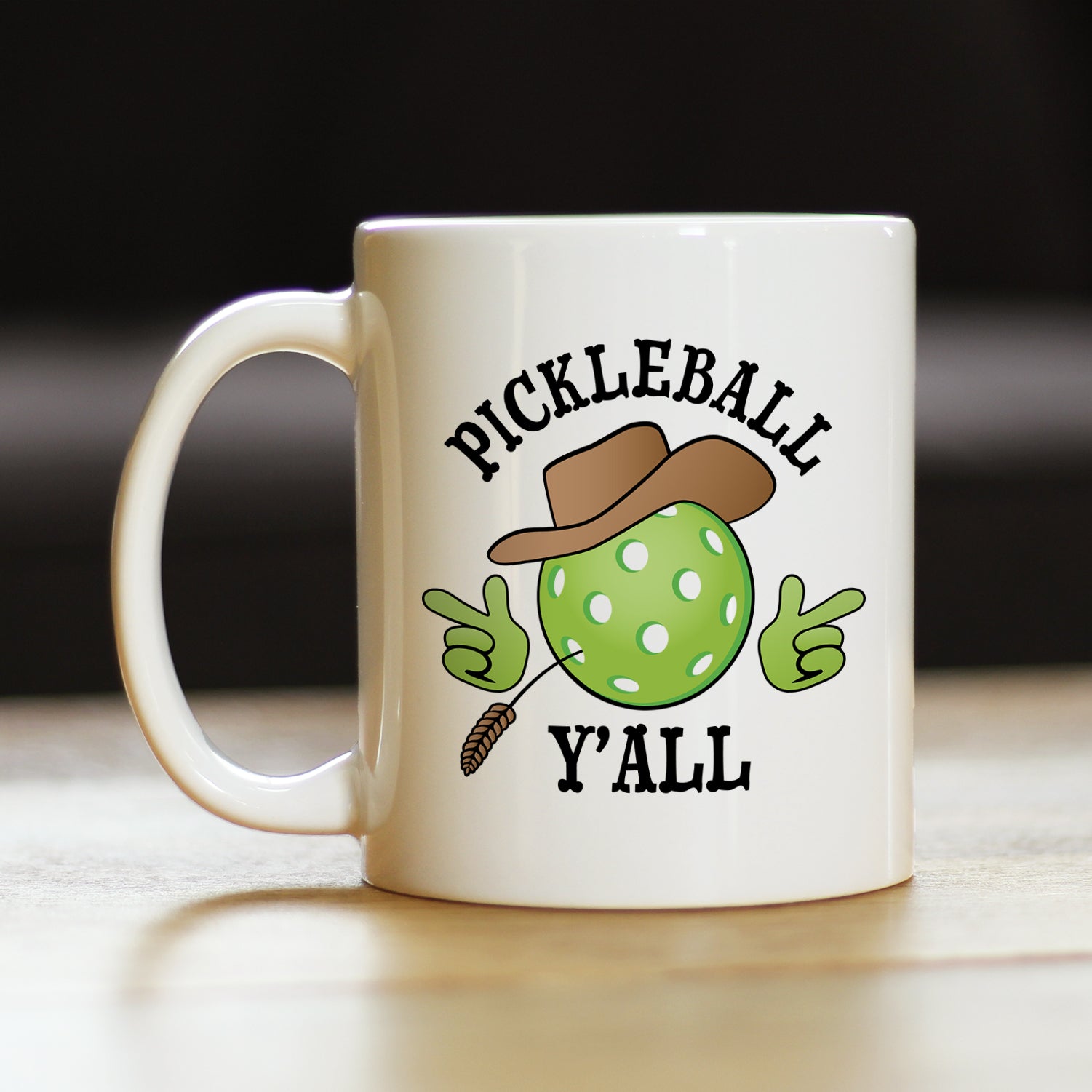 Pickleball Y&#39;all Coffee Mug Funny Pickleball Gifts for Picklers White Ceramic Coffee Cup