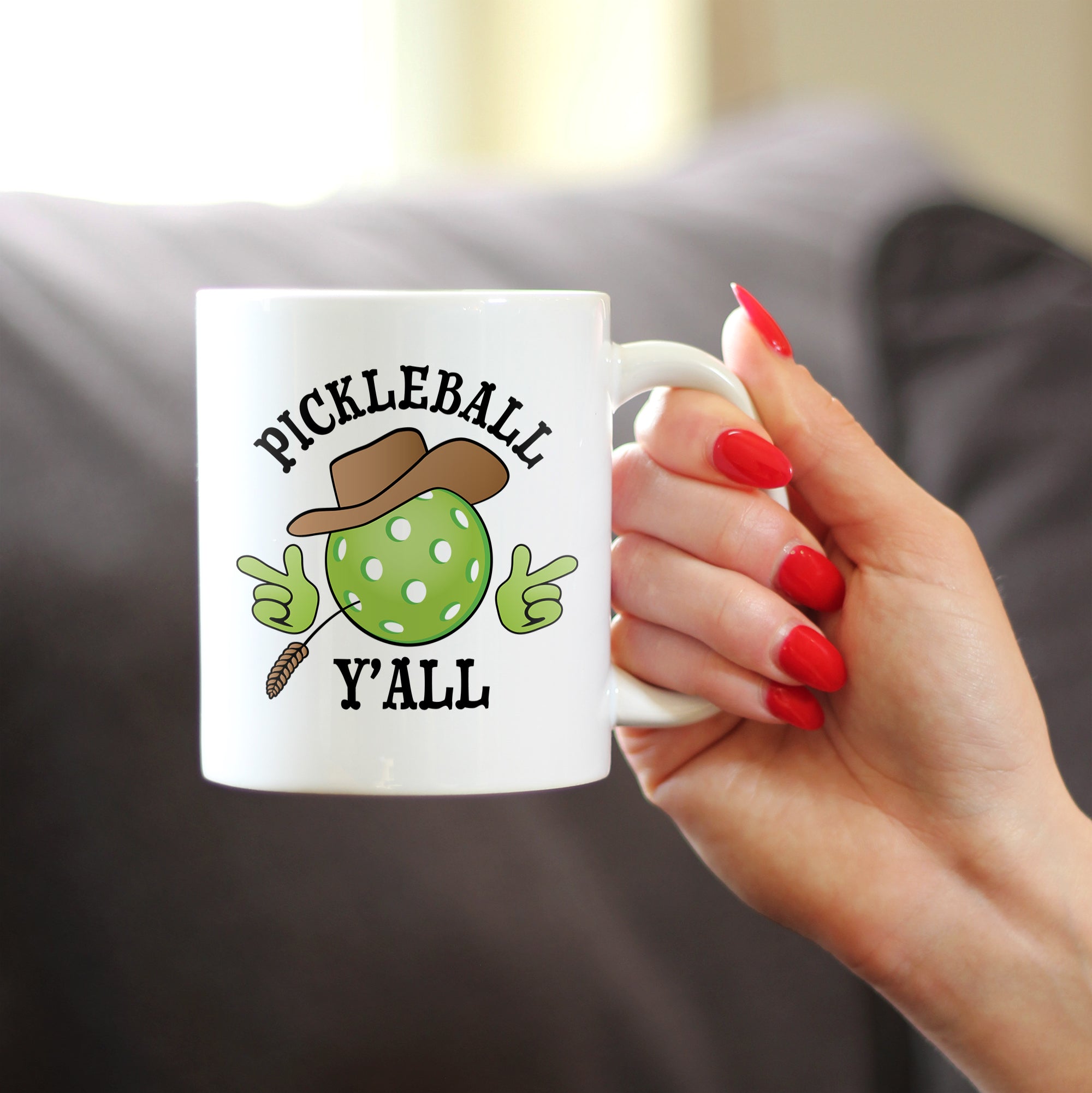 Pickleball Y&#39;all Coffee Mug Funny Pickleball Gifts for Picklers White Ceramic Coffee Cup