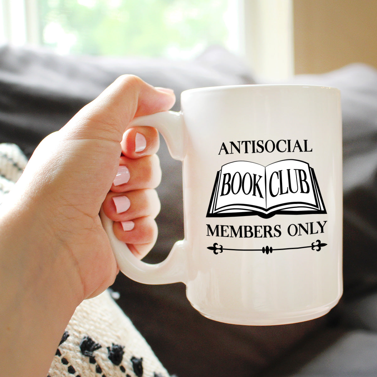 Antisocial Book Club Coffee Mug Funny Gifts for Introverts and Book Club White Ceramic Coffee Cup