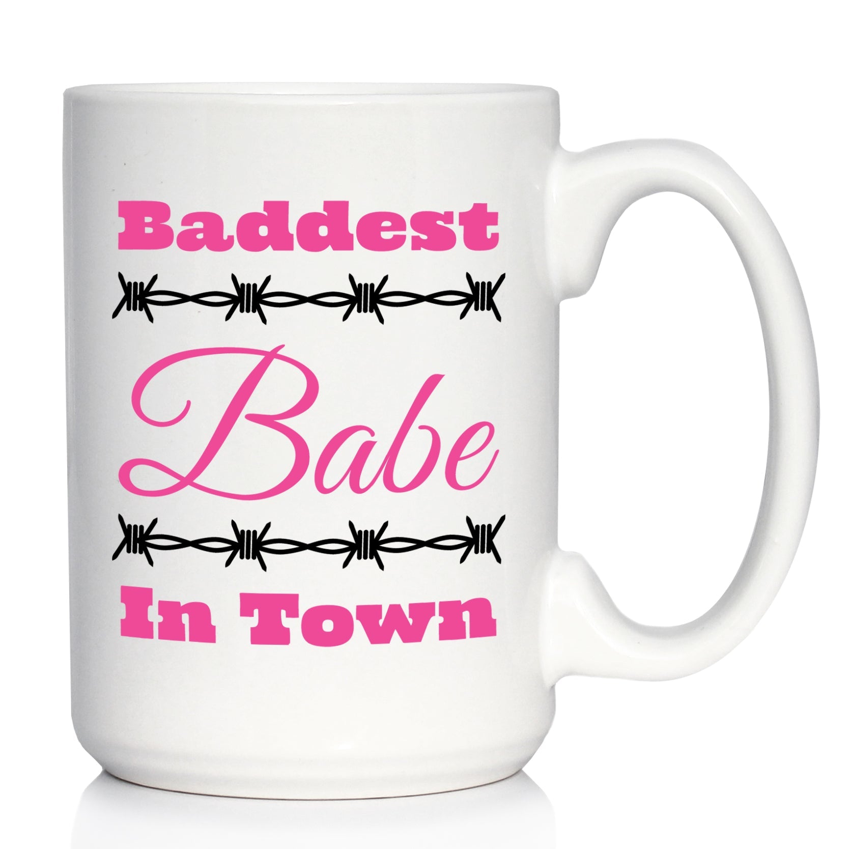 Baddest Babe Coffee Mug Gifts for Women with Attitude White Ceramic Coffee Cup
