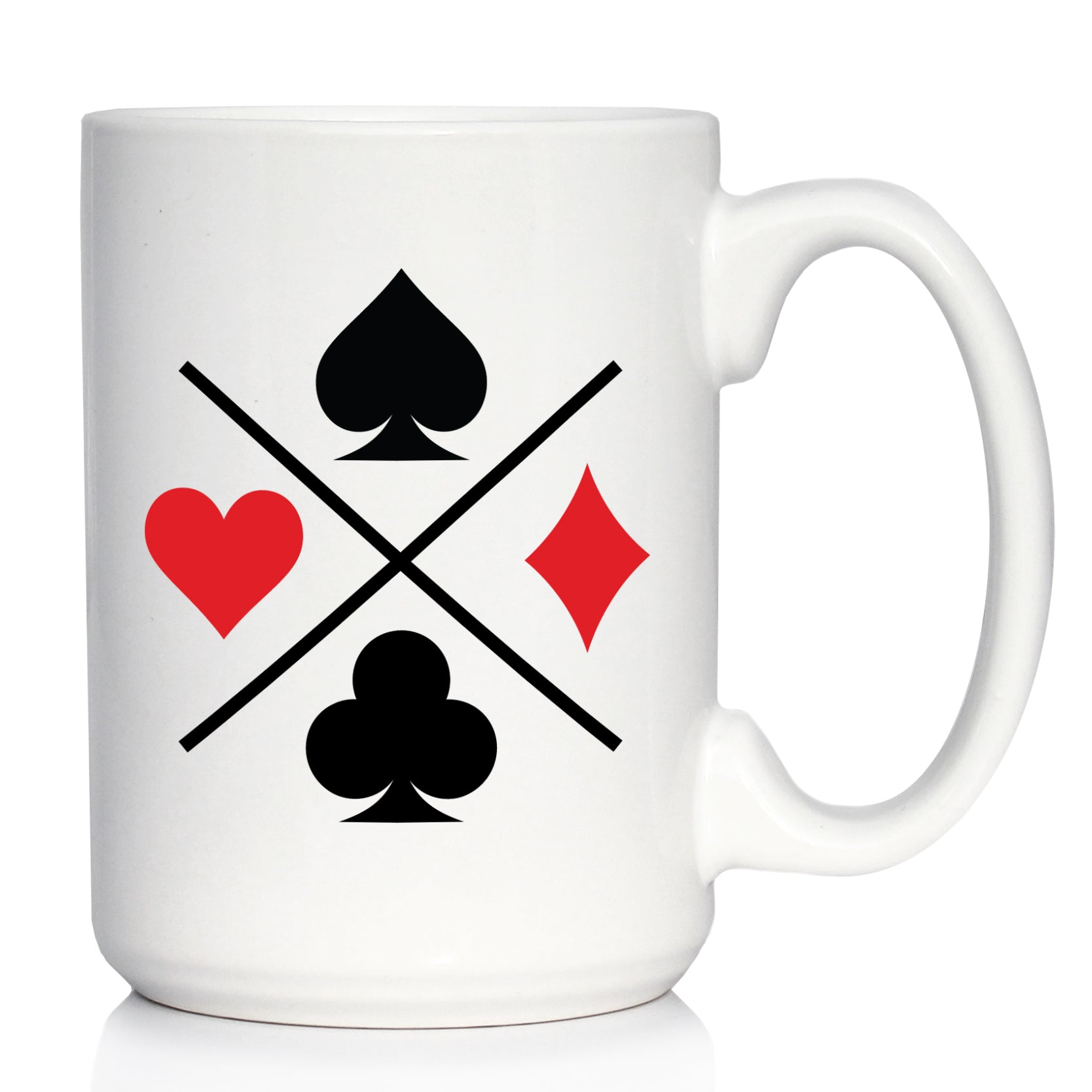 Card Suits Coffee Mug High Quality Gifts for Card Players White Ceramic Coffee Cup